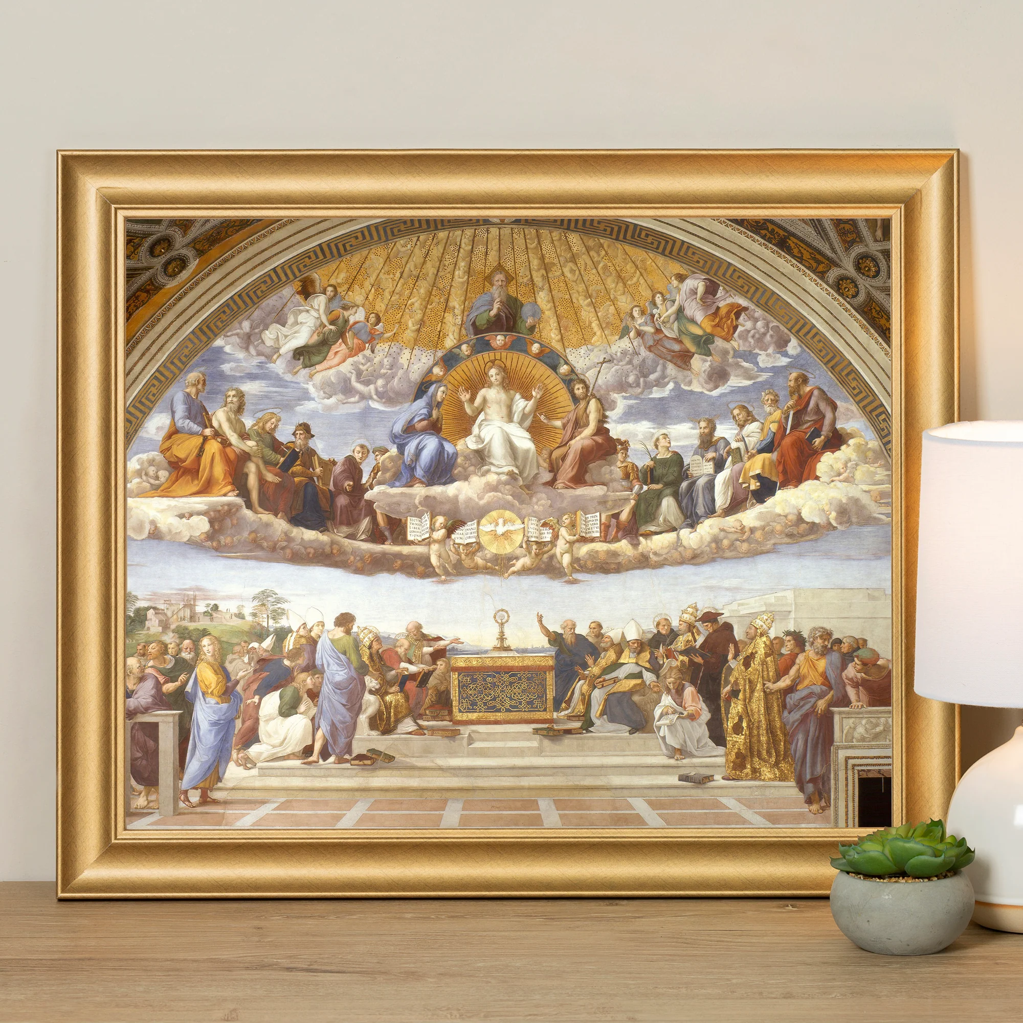 Disputation of the Holy Sacrament Antique Gold Framed Print - Multiple Sizes - Image 5