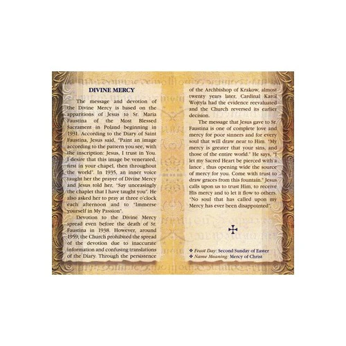 Divine Mercy (Chaplet) - Folded Prayer Card - Image 3
