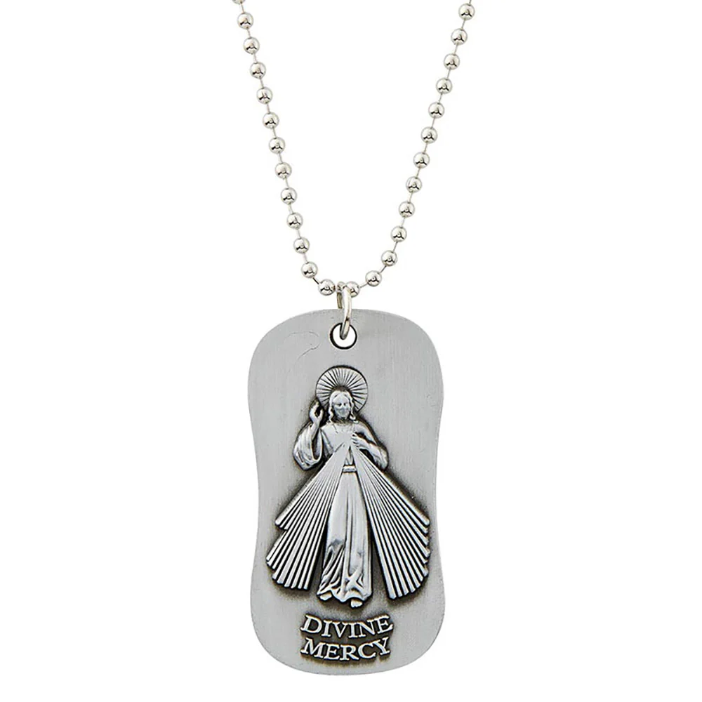 Divine Mercy Dog Tag Necklace