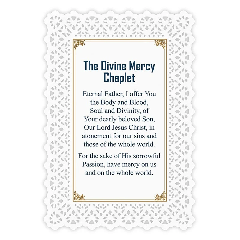 Divine Mercy Lace Holy Card - Image 2