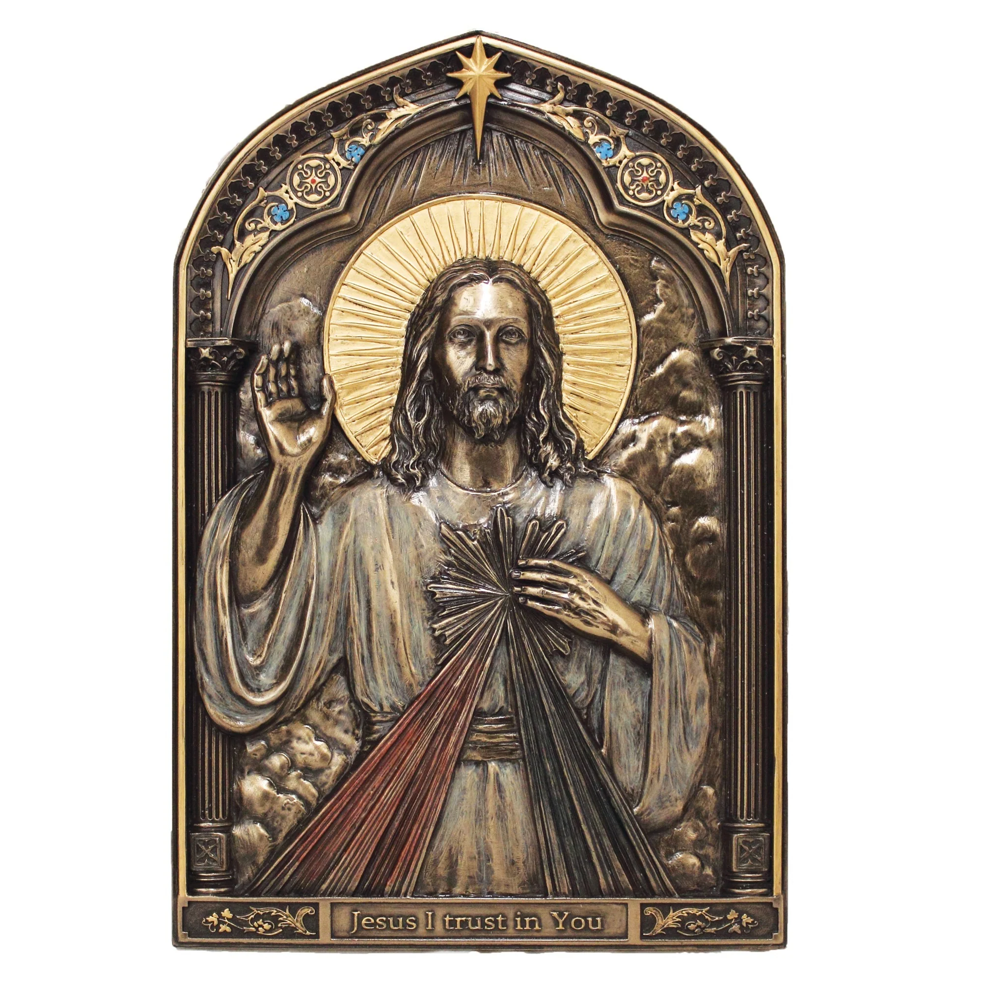Divine Mercy Plaque Bronzed 9"