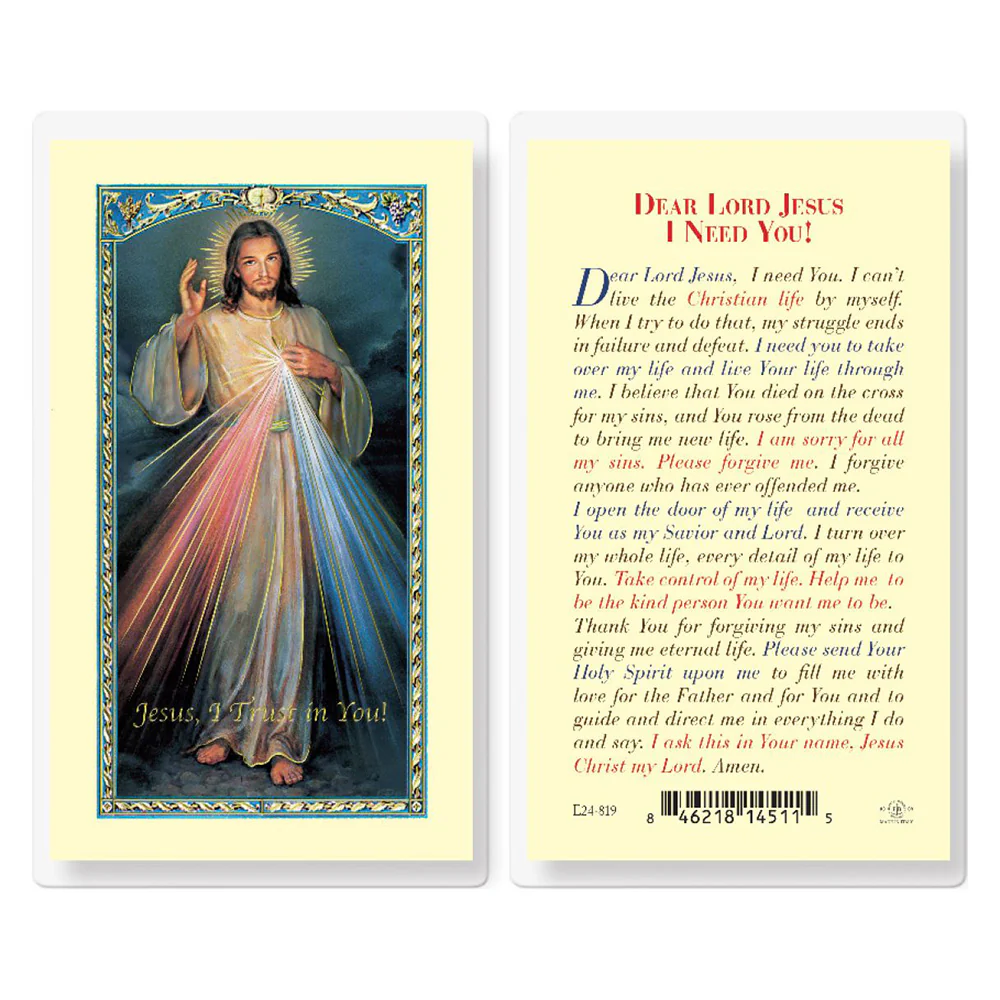 Divine Mercy - Prayer Card