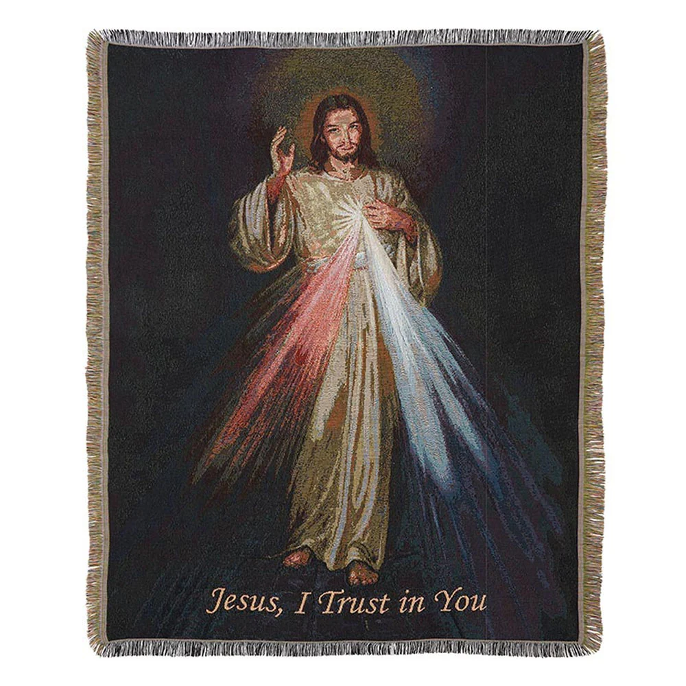 Divine Mercy Tapestry Throw Blanket - Image 2