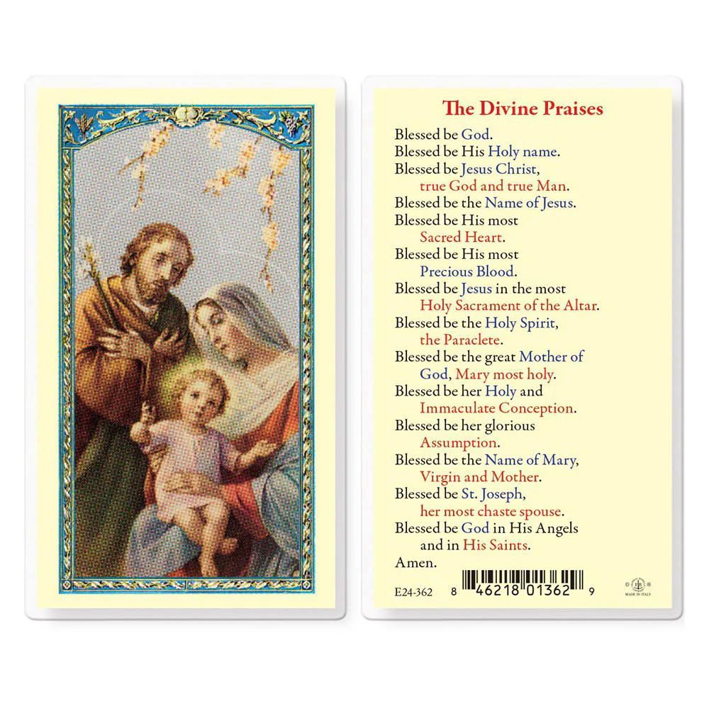 Divine Praises Prayer Card