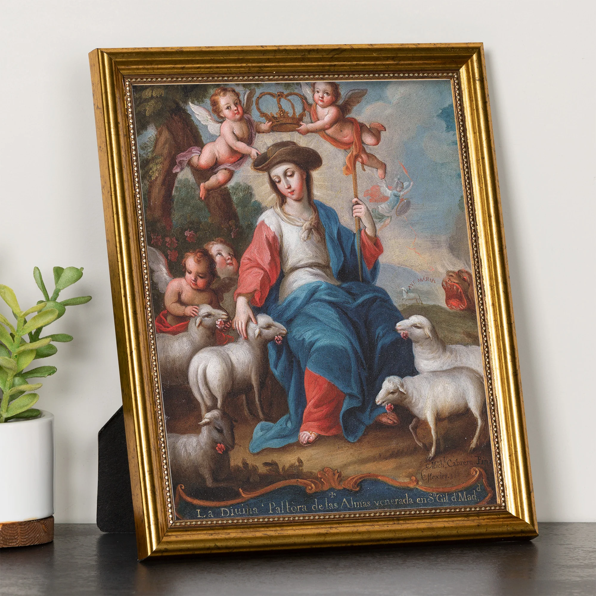 Divine Shepherdess Gold Framed Print - Multiple Sizes - Image 2