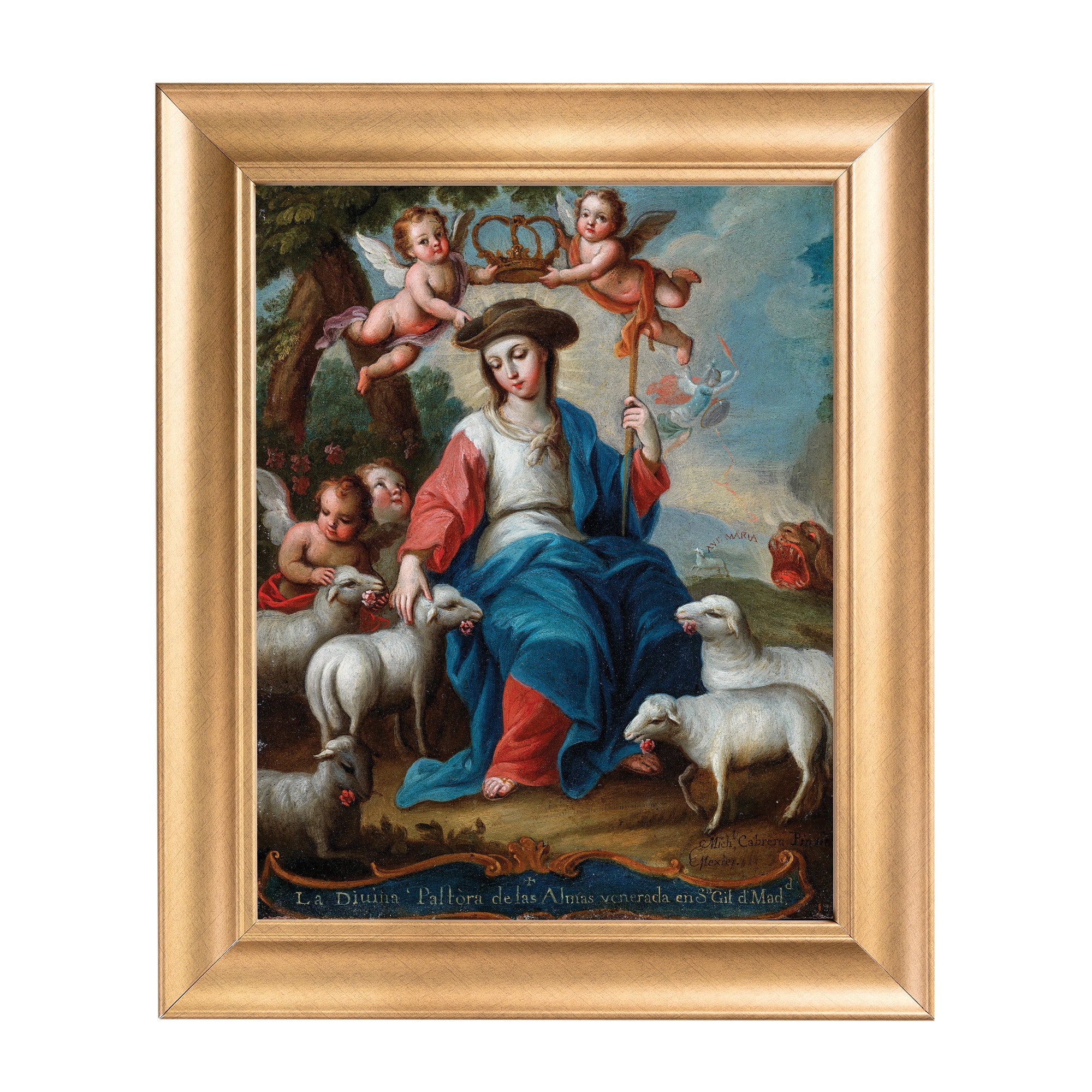Divine Shepherdess Gold Framed Print - Multiple Sizes - Image 3