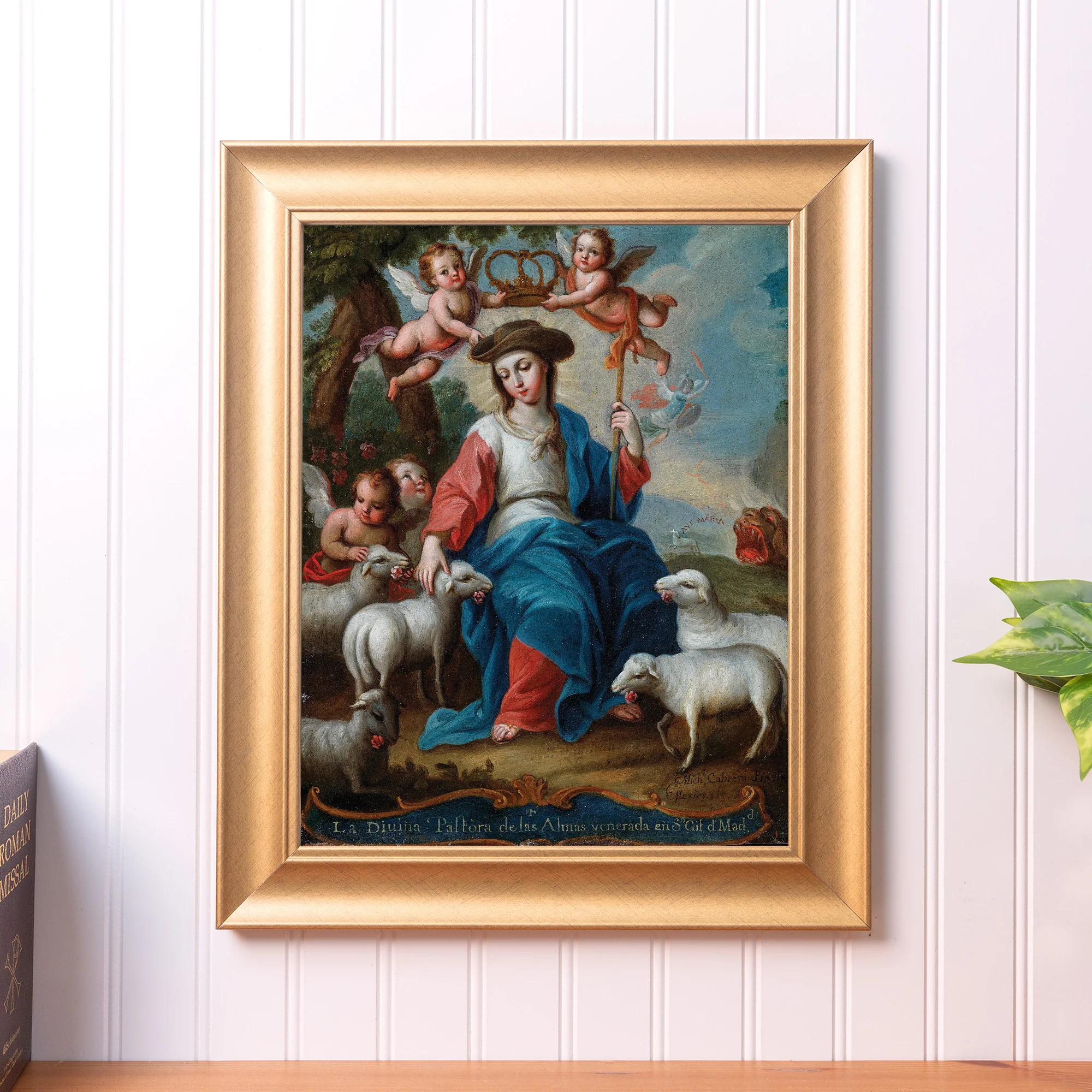 Divine Shepherdess Gold Framed Print - Multiple Sizes - Image 4
