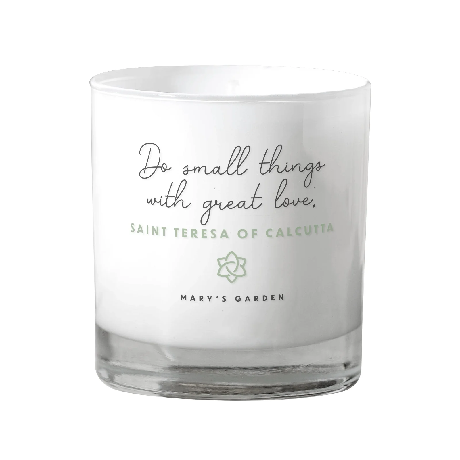Do Small Things With Great Love White Candle - Image 2