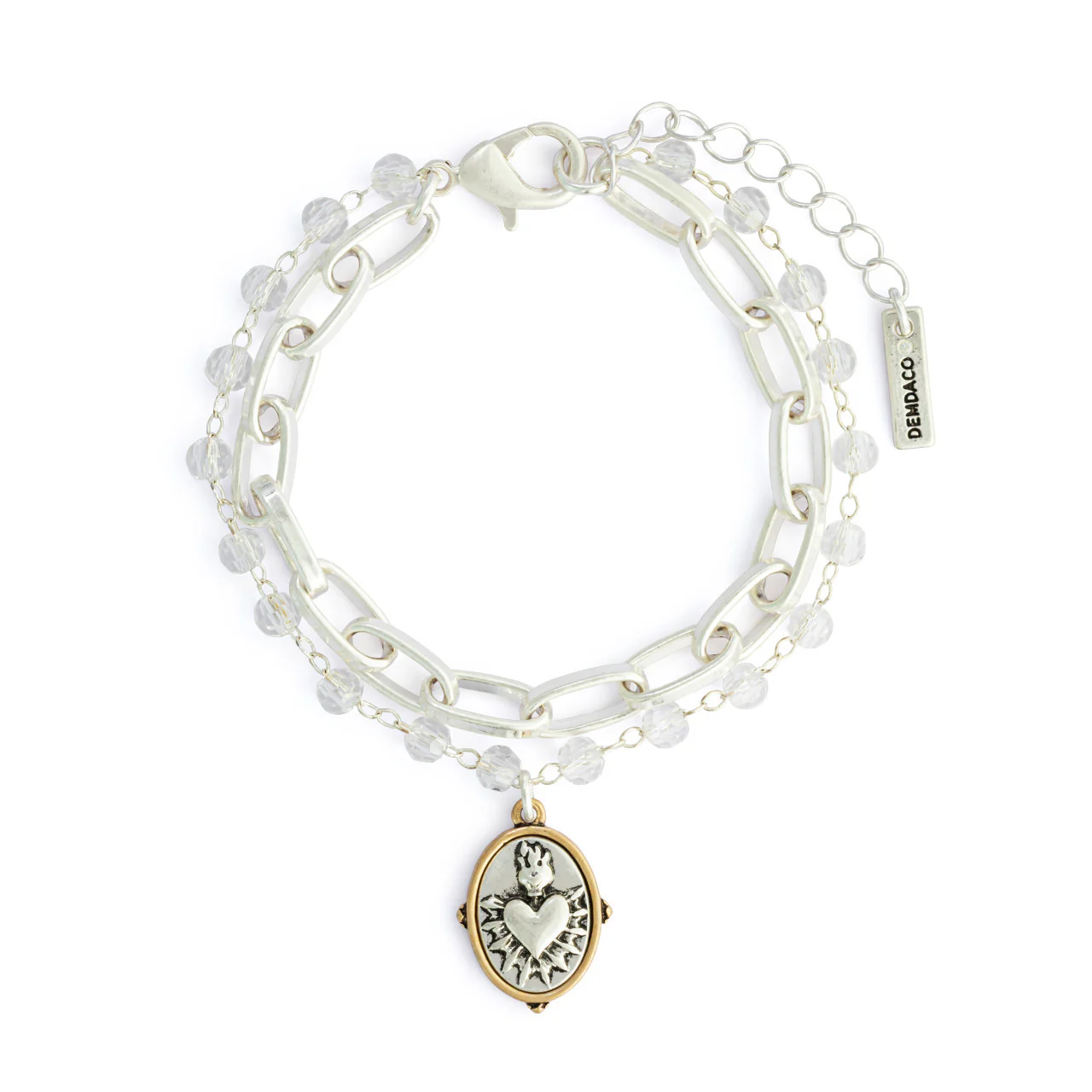 Double Strand Sacred Heart Bracelet - Gold or Silver - Image 4