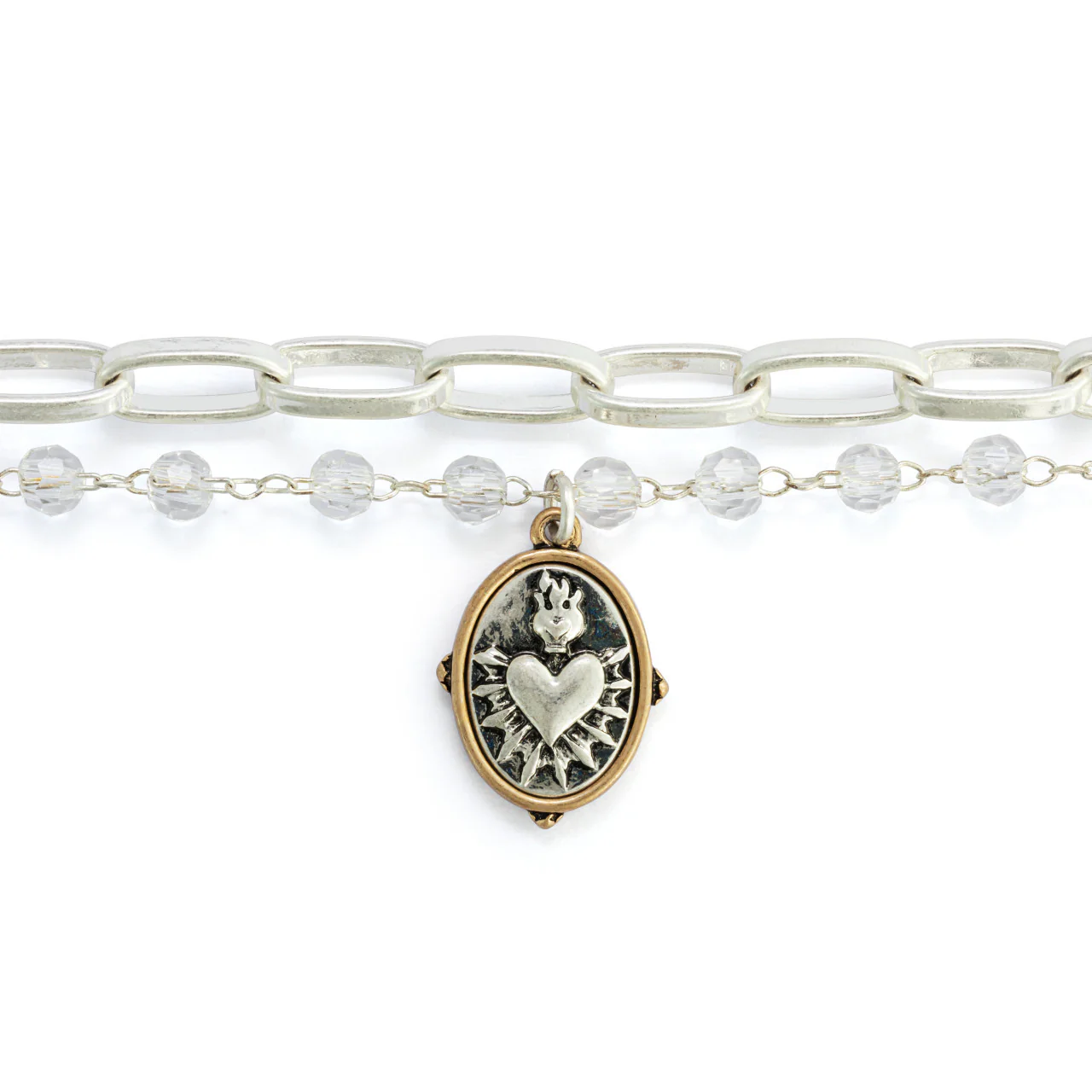 Double Strand Sacred Heart Bracelet - Gold or Silver - Image 6