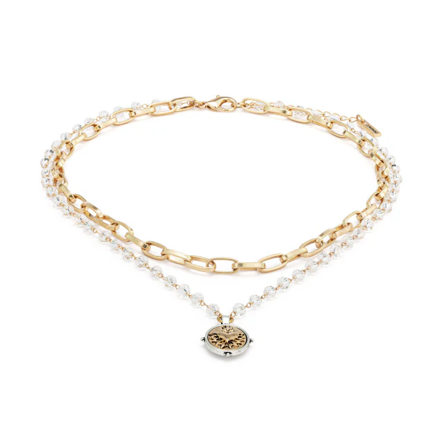 Double Strand Sacred Heart Necklace - Gold or Silver - Image 2