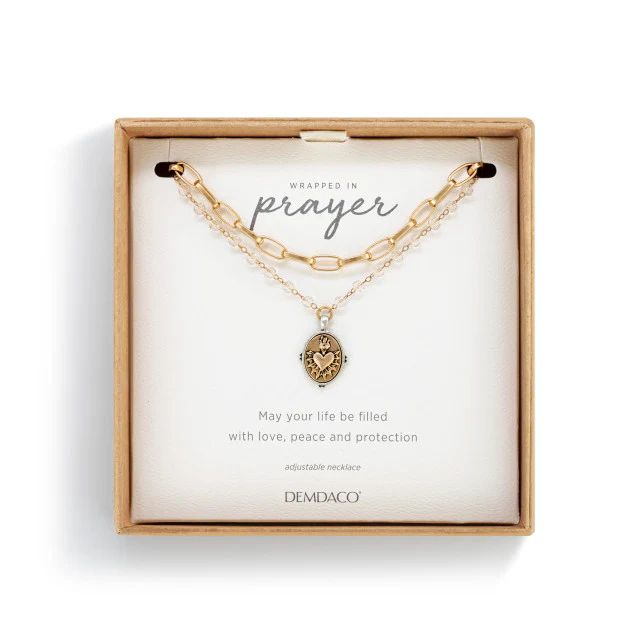 Double Strand Sacred Heart Necklace - Gold or Silver - Image 4