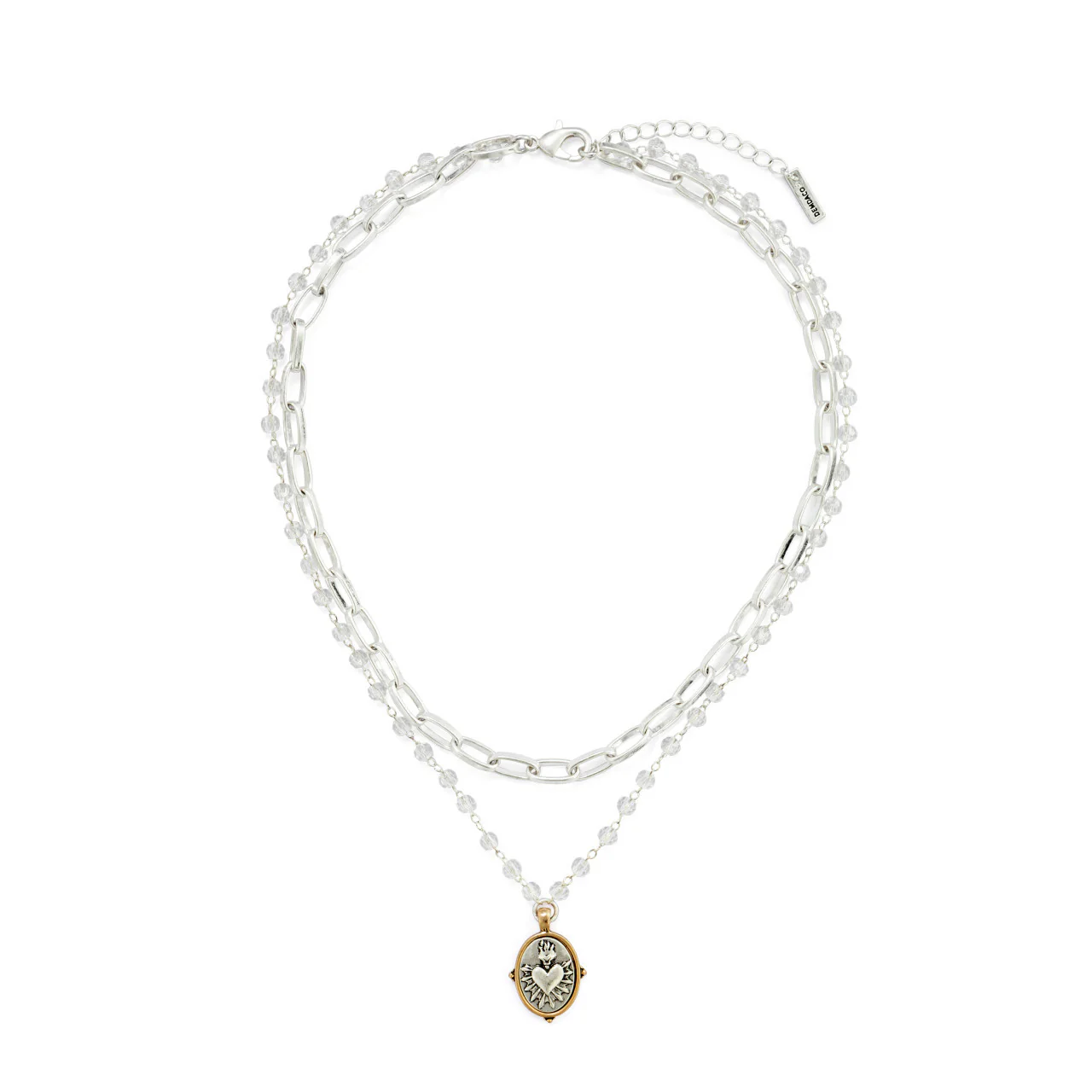 Double Strand Sacred Heart Necklace - Gold or Silver - Image 8