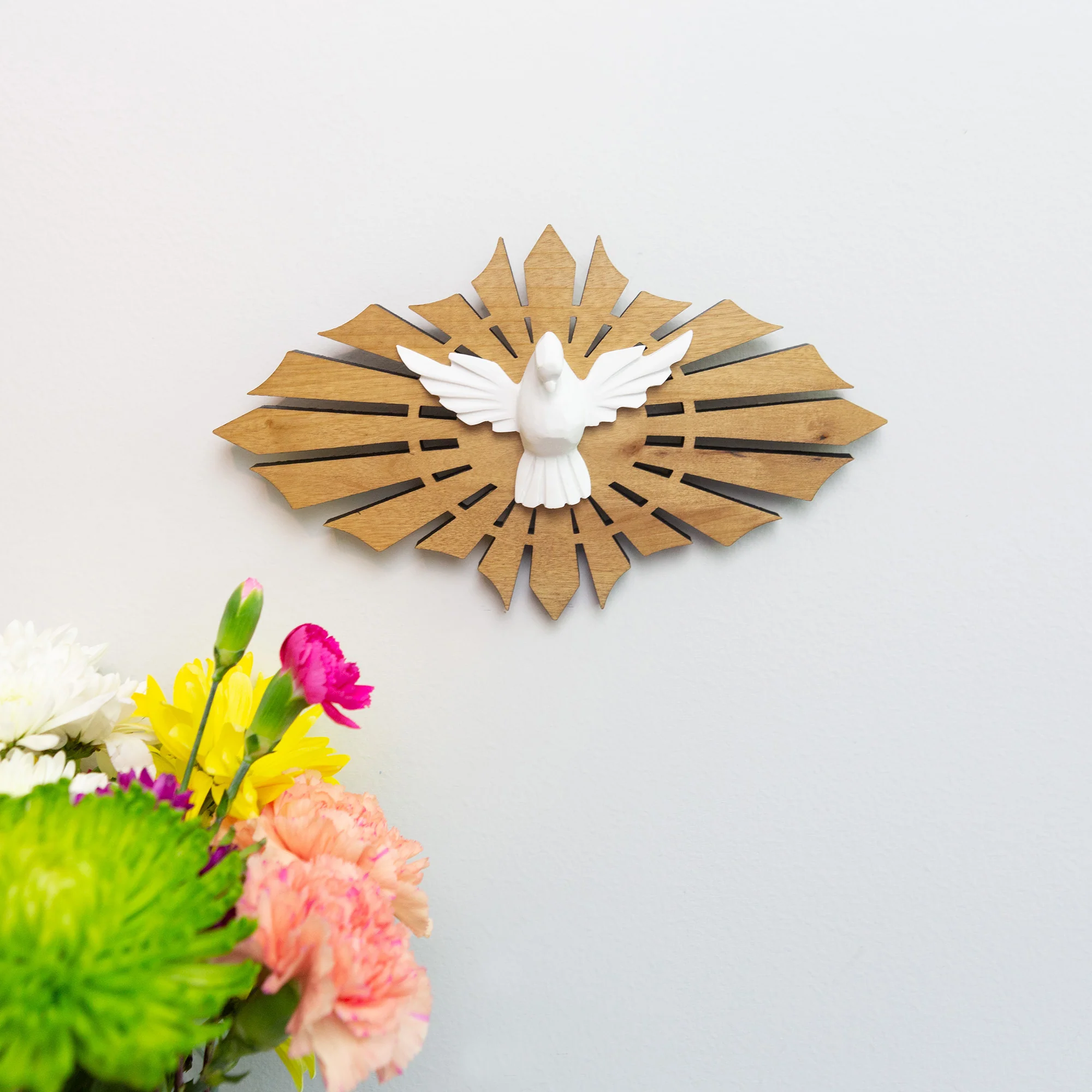 Dove & Rays Holy Spirit Wall Plaque - 10" - Image 2