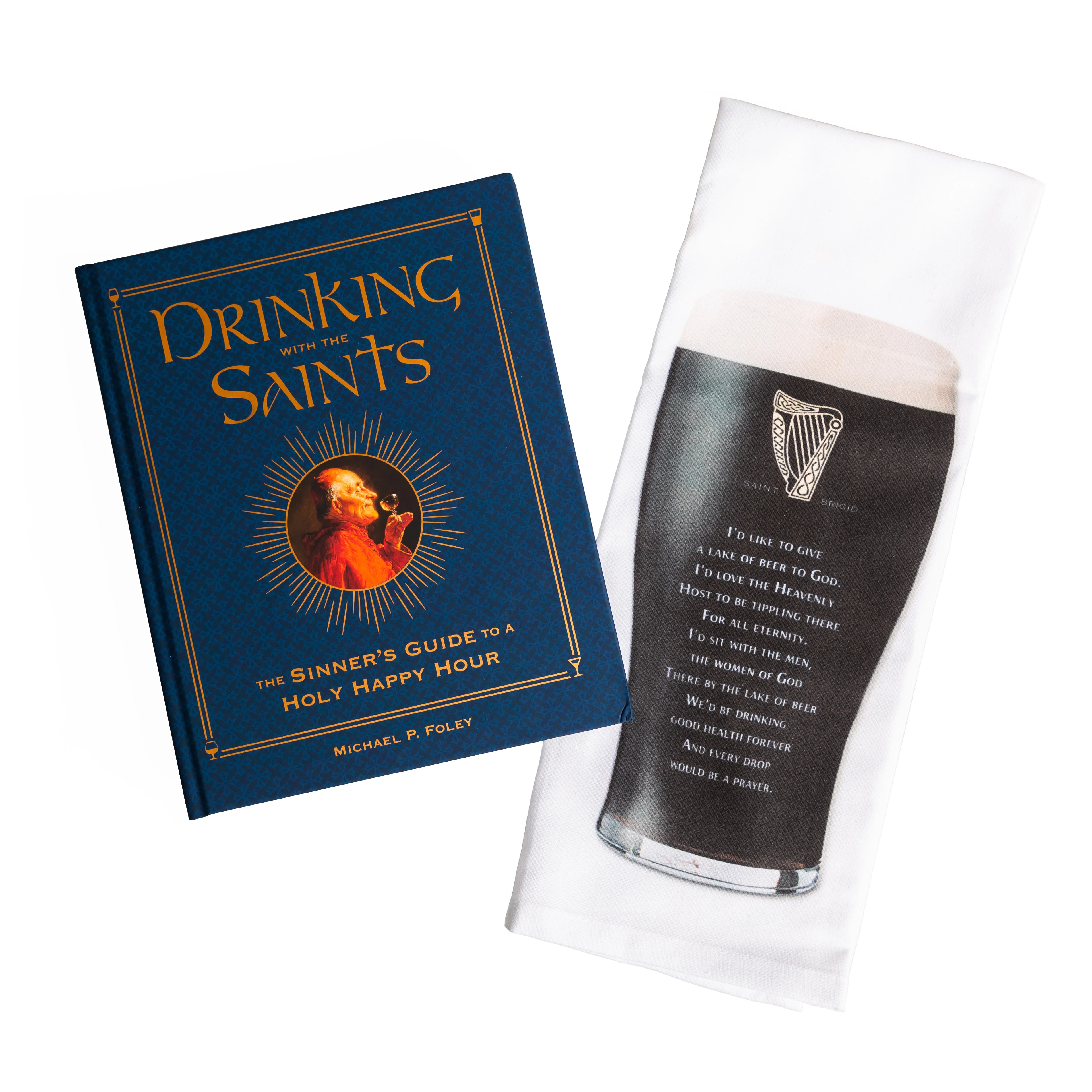 Drinking With the Saints Book & Bar Towel Gift Set - Image 2