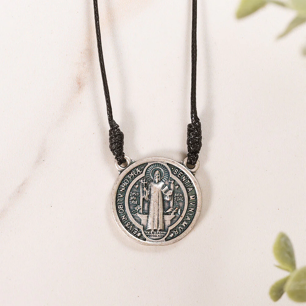 Dual Knot St. Benedict Corded Necklace