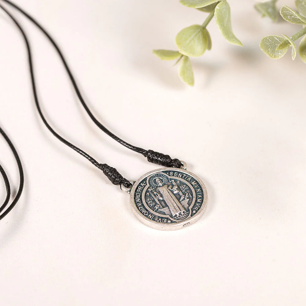 Dual Knot St. Benedict Corded Necklace - Image 3
