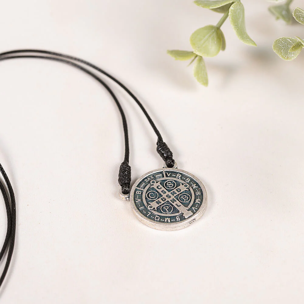 Dual Knot St. Benedict Corded Necklace - Image 4