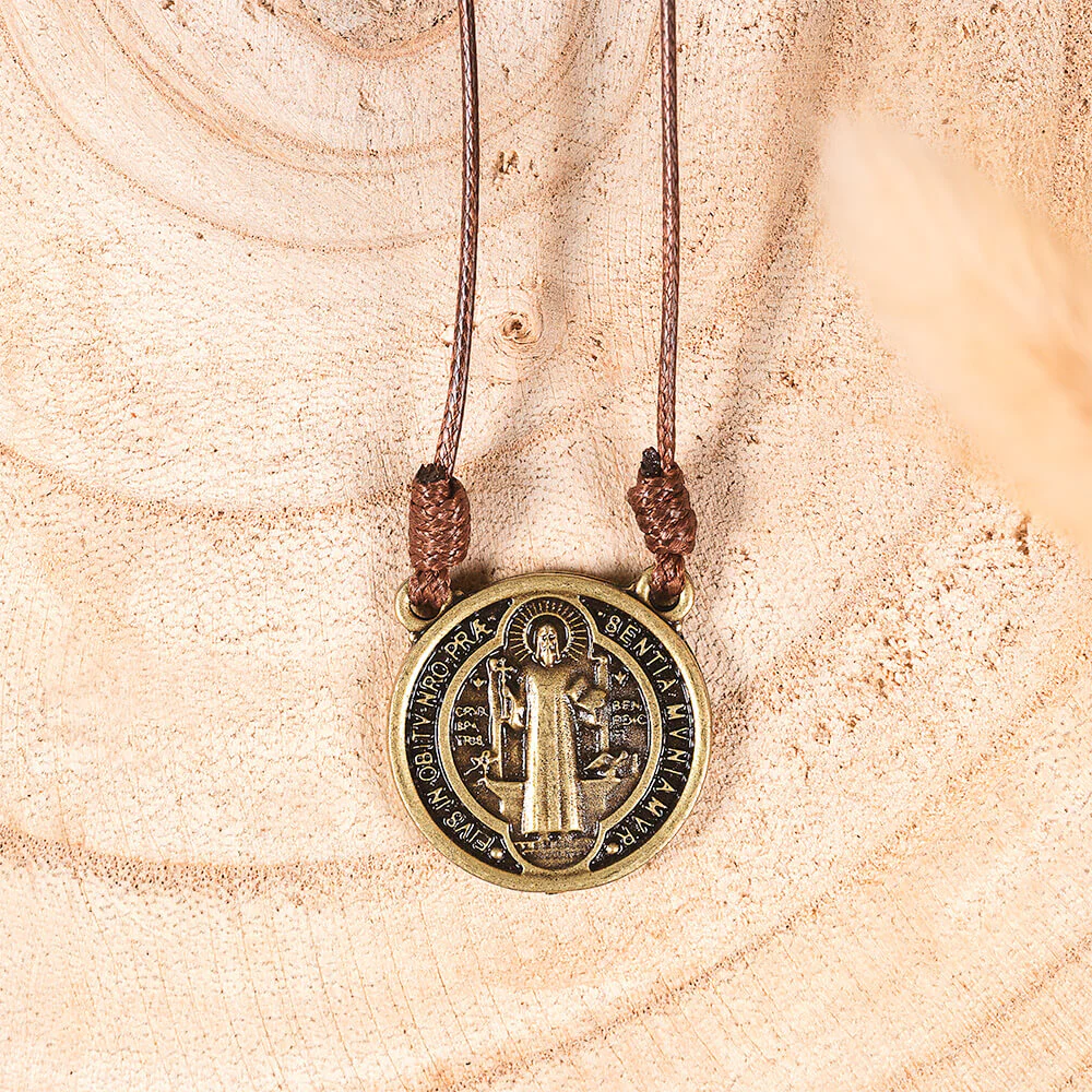 Dual Knot St. Benedict Corded Necklace - Image 5