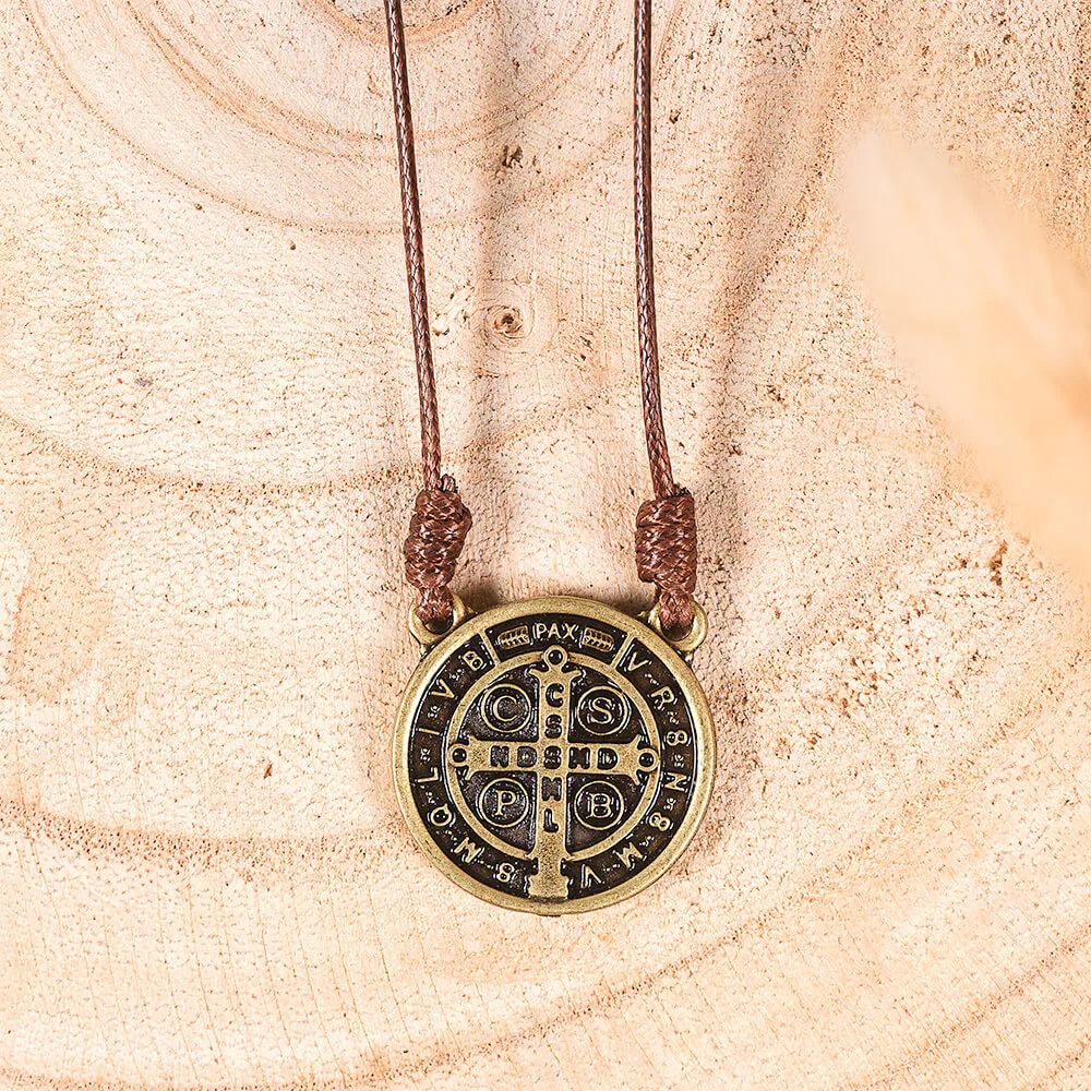 Dual Knot St. Benedict Corded Necklace - Image 6