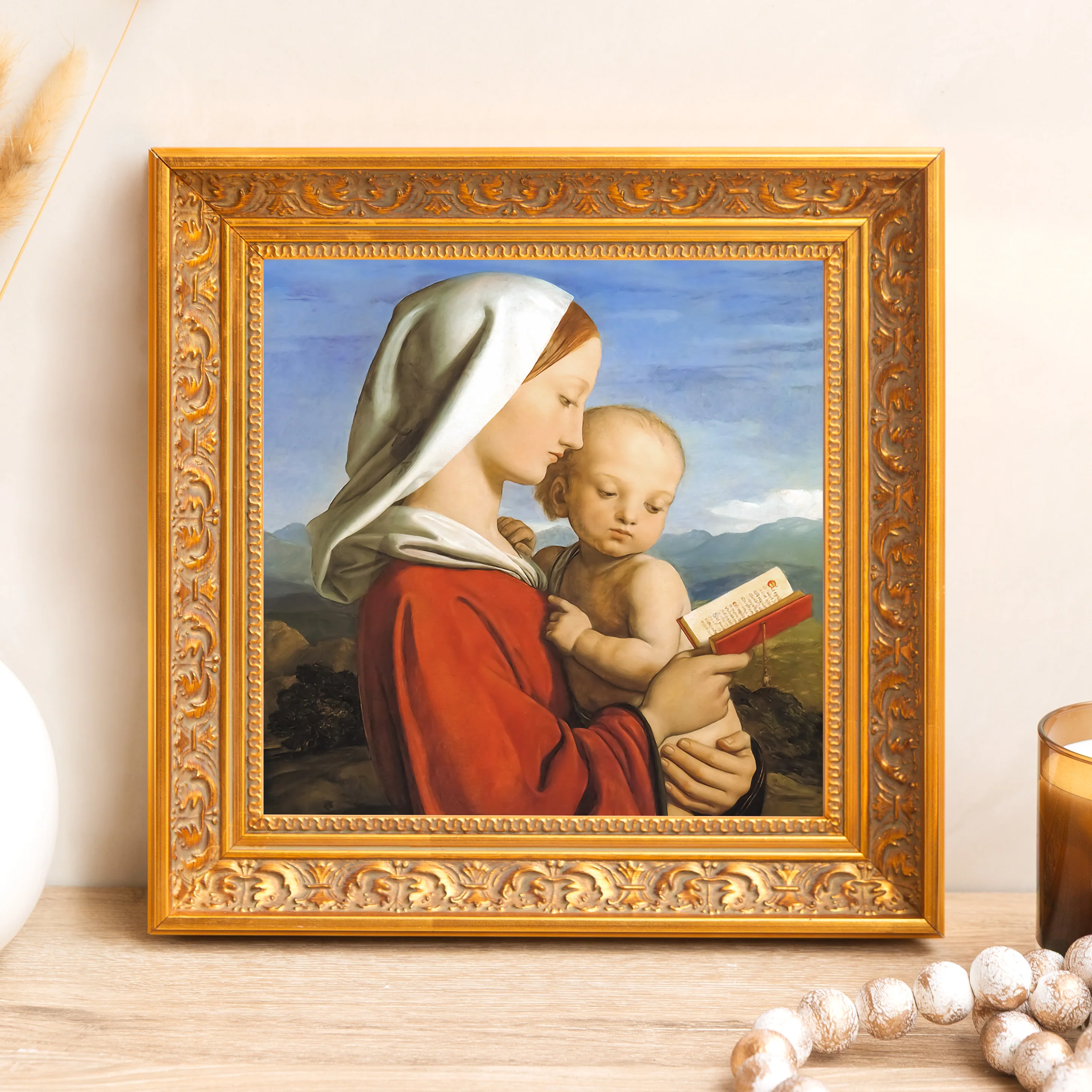 Dyce's Virgin & Child Framed Canvas - Sacred Mini Collection