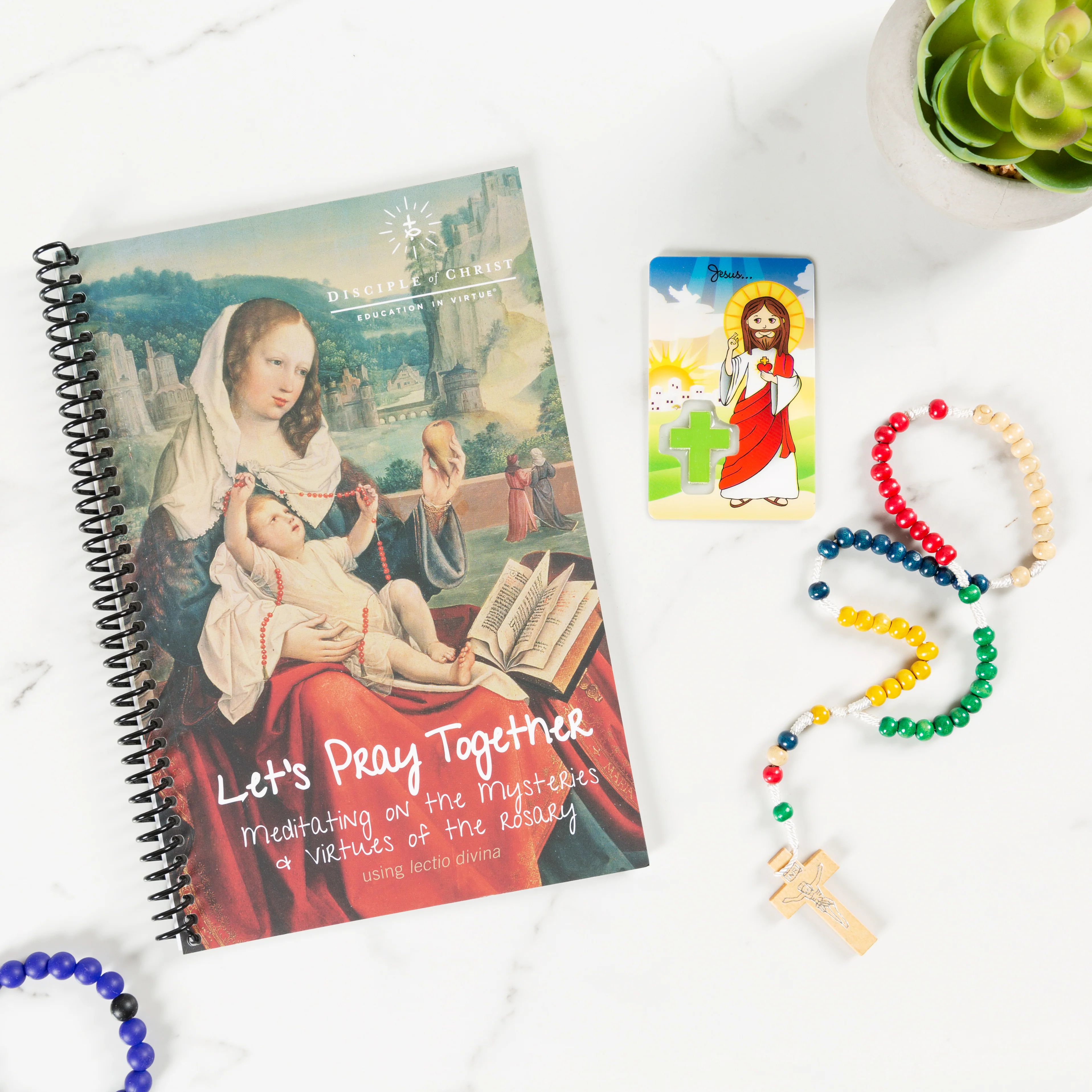Education In Virtue & Children's Rosary with Lord's Prayer Card (Gift Set)