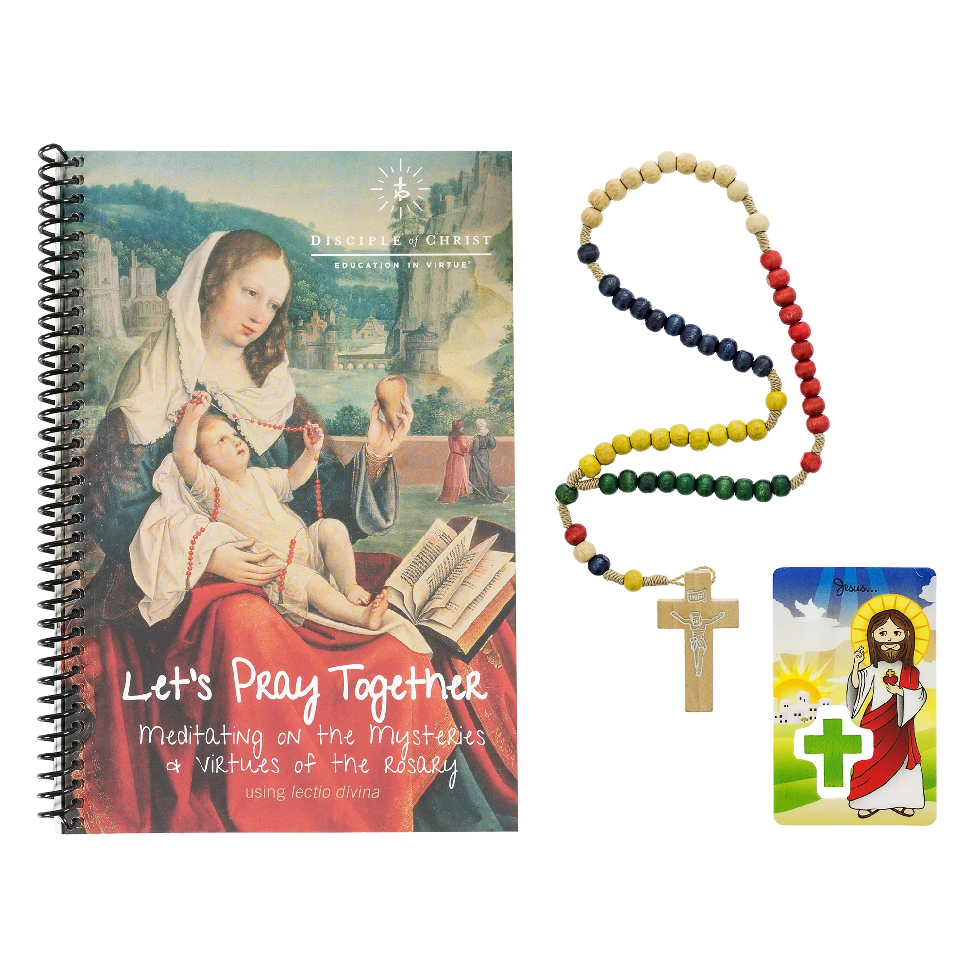 Education In Virtue & Children's Rosary with Lord's Prayer Card (Gift Set) - Image 2