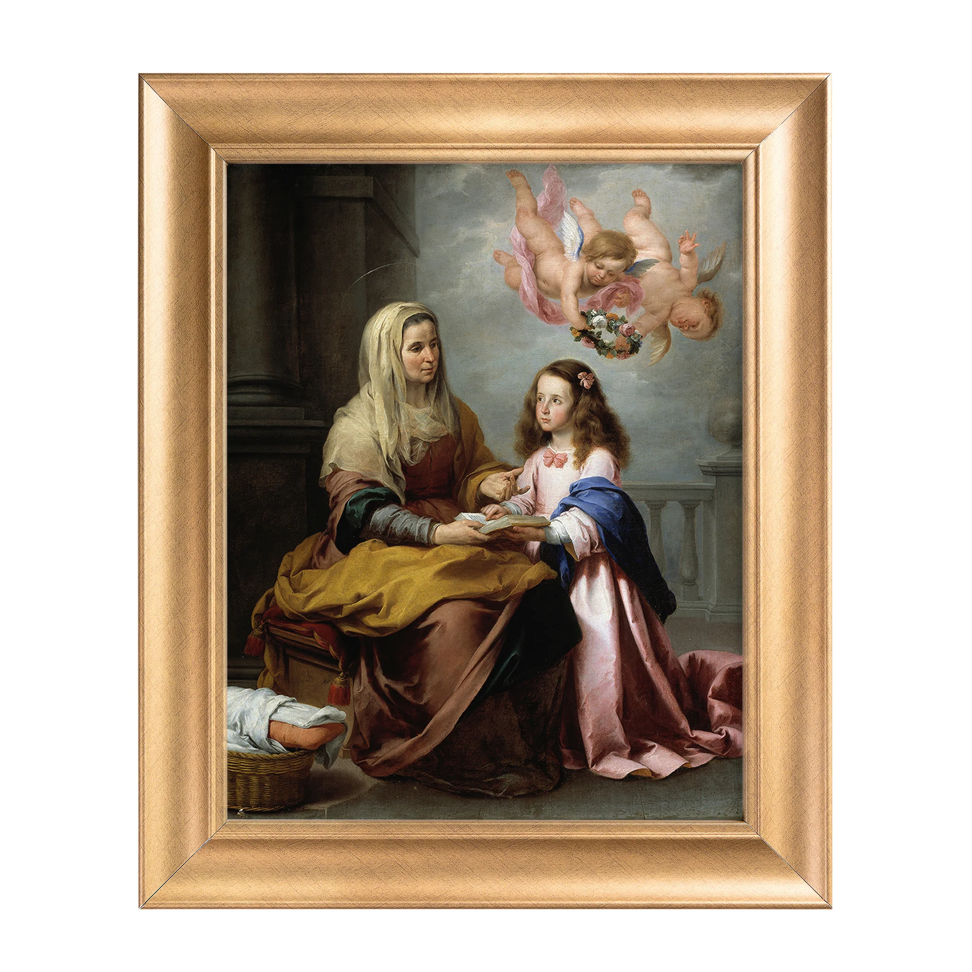 Education of the Virgin Antique Gold Framed Print - Multiple Sizes - Image 4