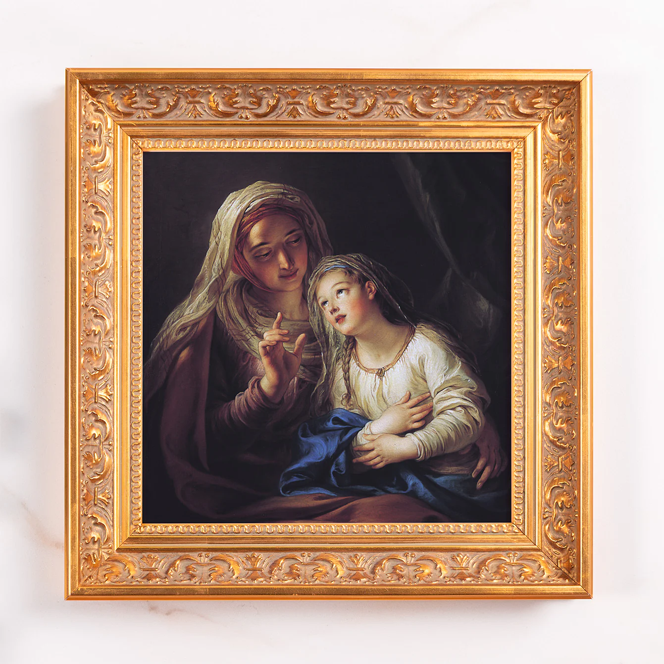 Education of the Virgin Framed Canvas - Sacred Mini Collection - Image 2