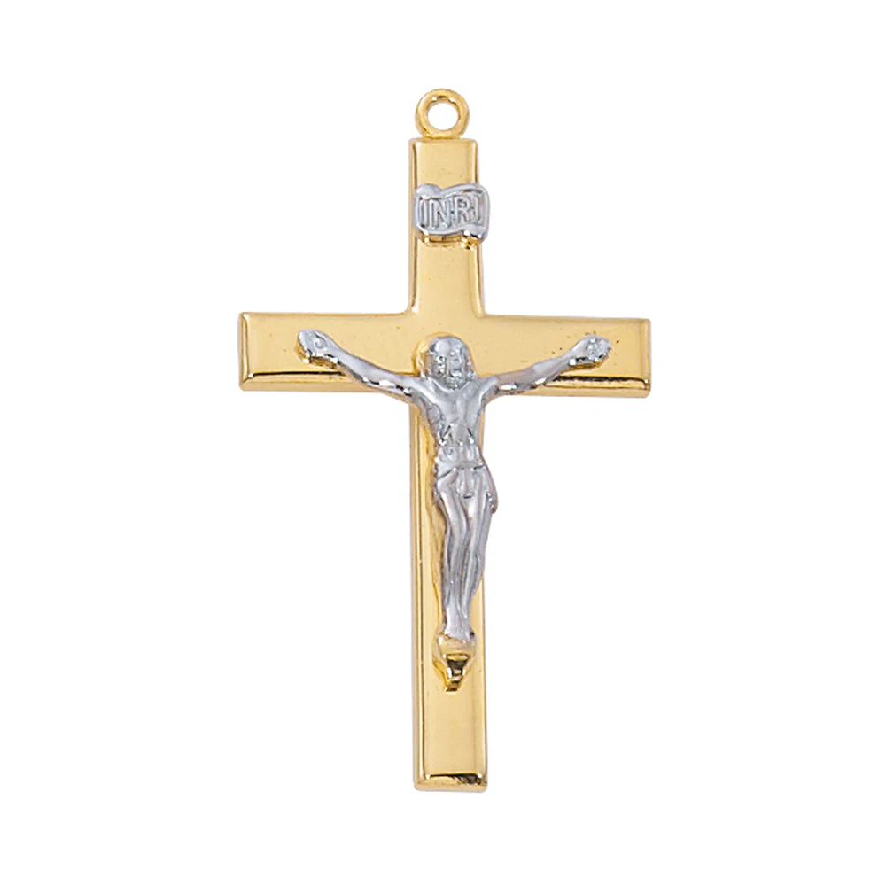 Elegant Gold and Sterling Silver Crucifix Necklace - 24" - Image 6