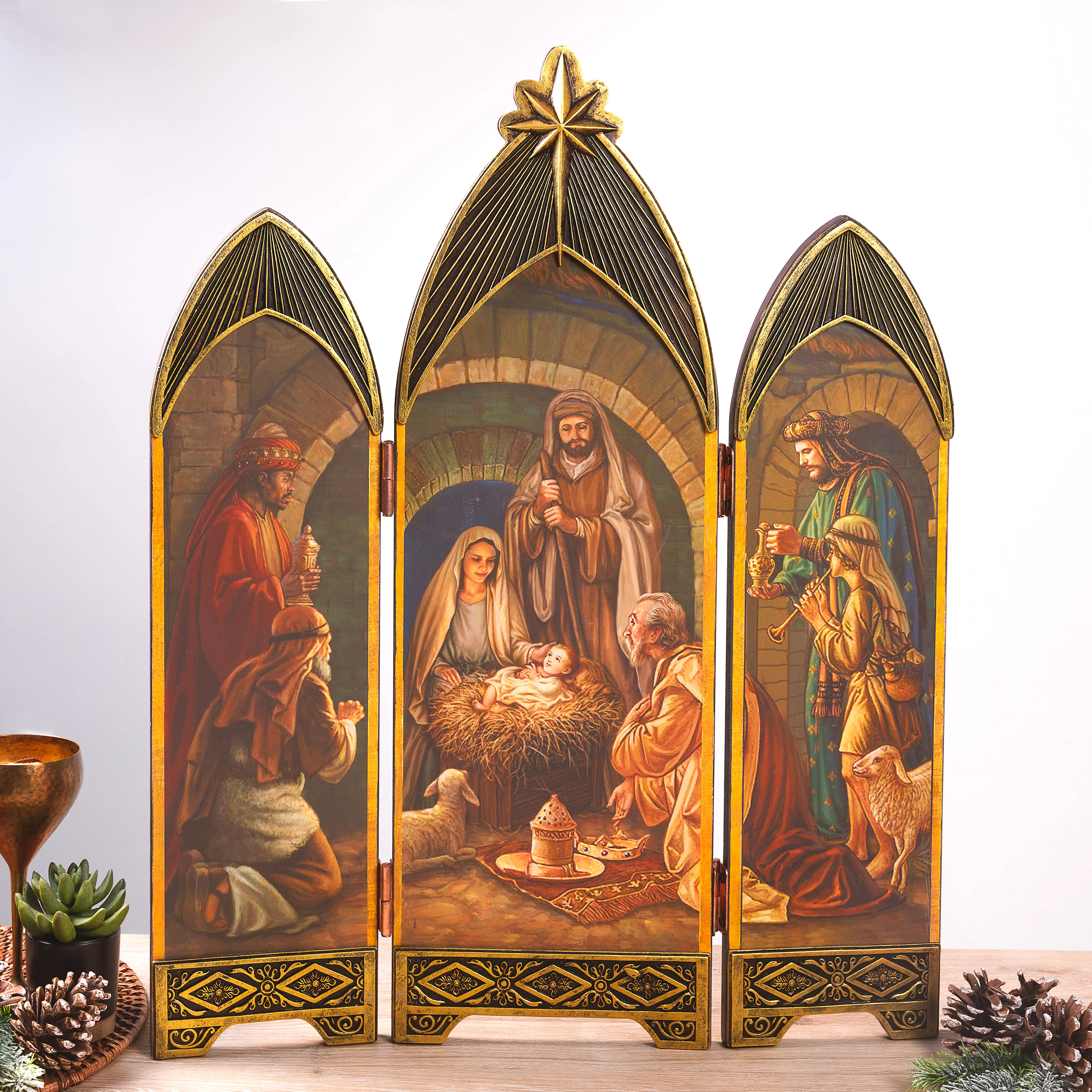 Elegant Nativity Triptych - 28" - Image 2