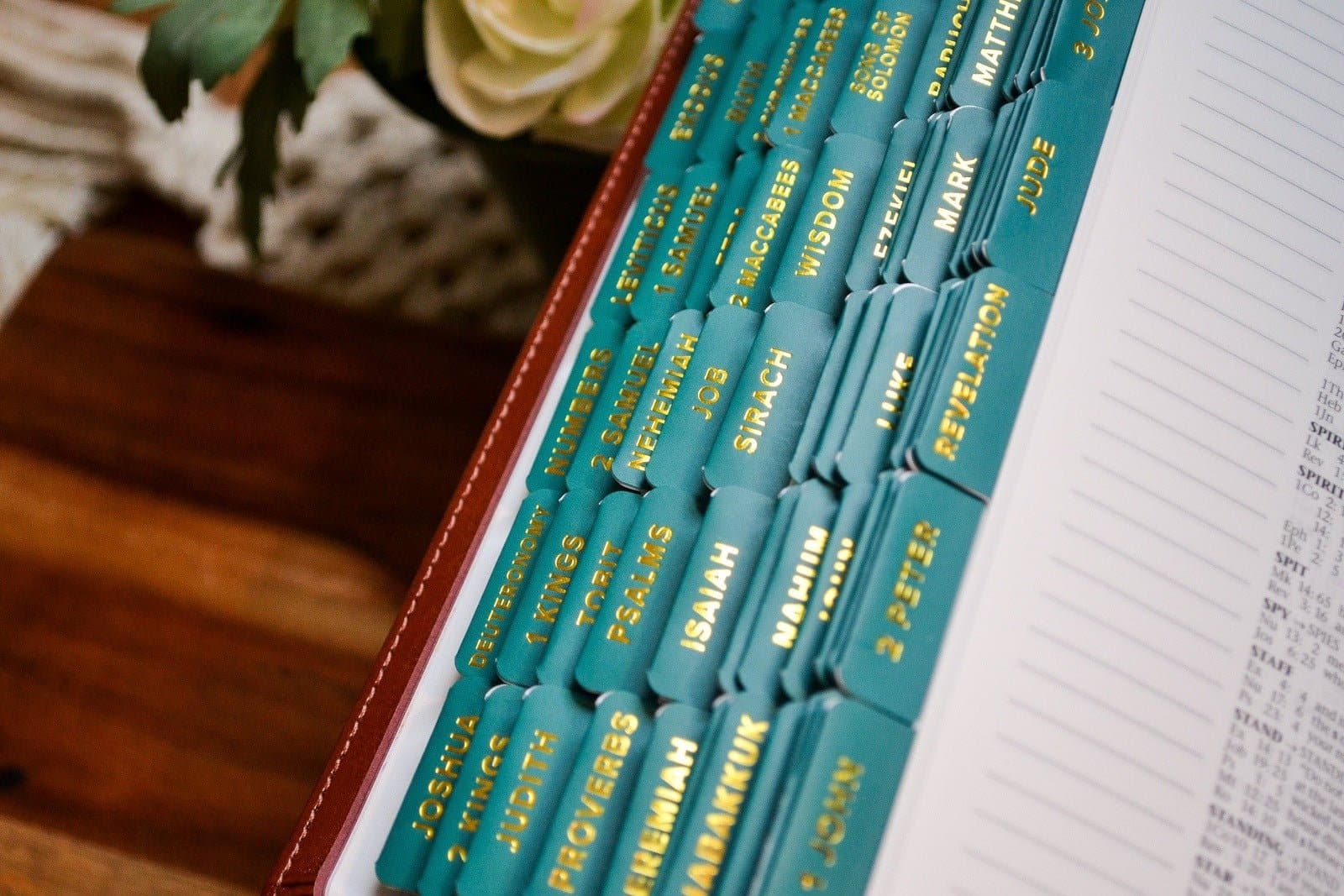 Emerald and Gold Catholic Bible Tabs - Image 8