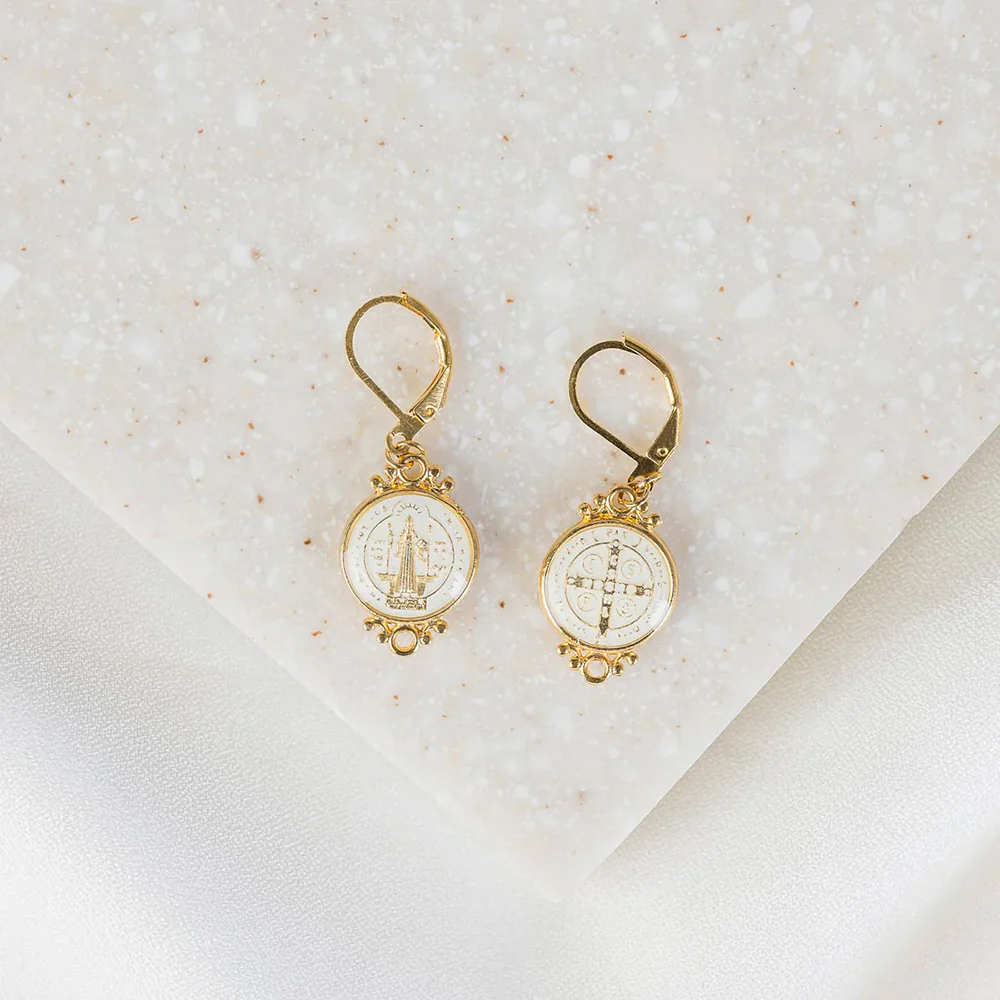 Enameled Benedict Jubilee Medal Earrings - Multiple Colors