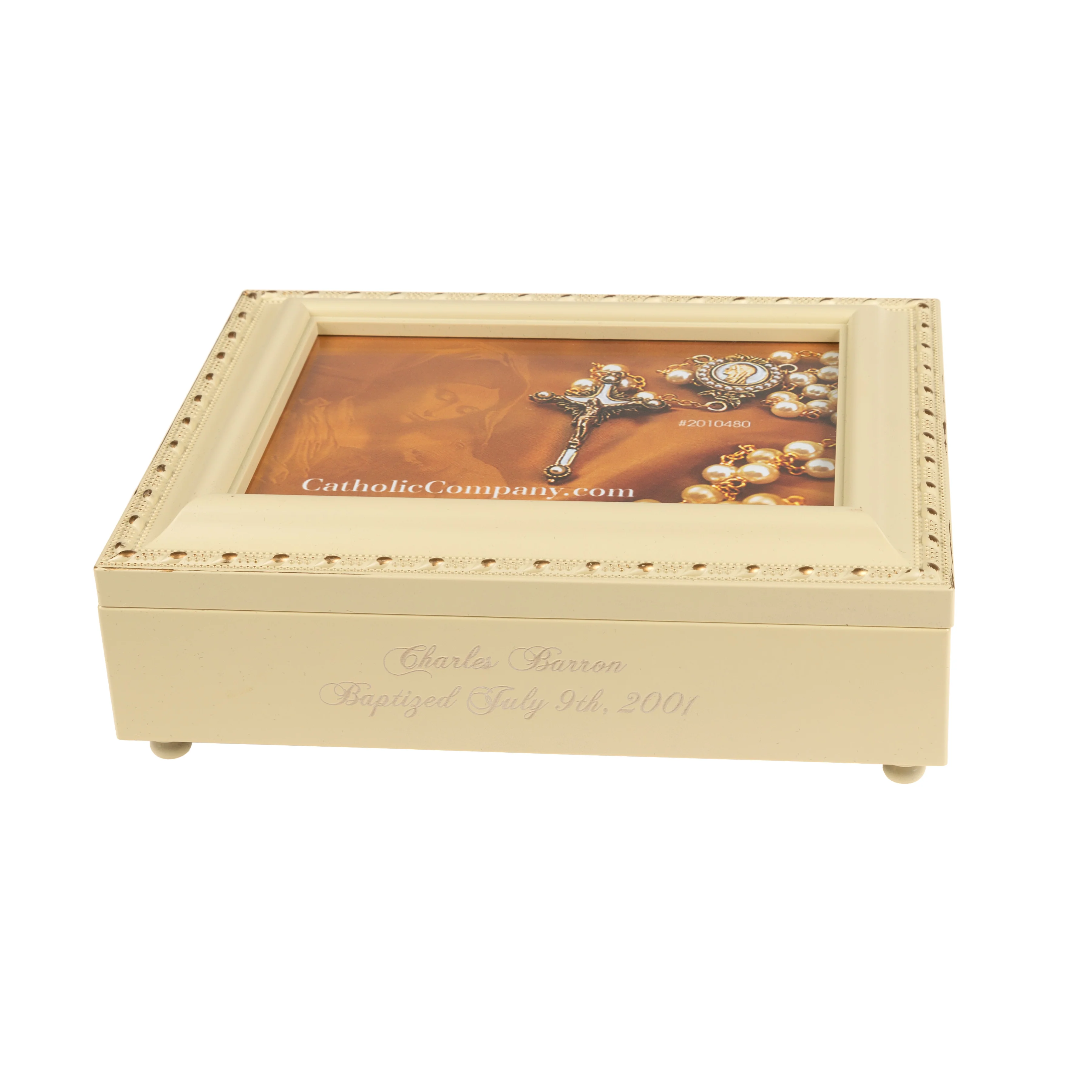 Engraved Baptism Frame Keepsake Music Box - Image 2