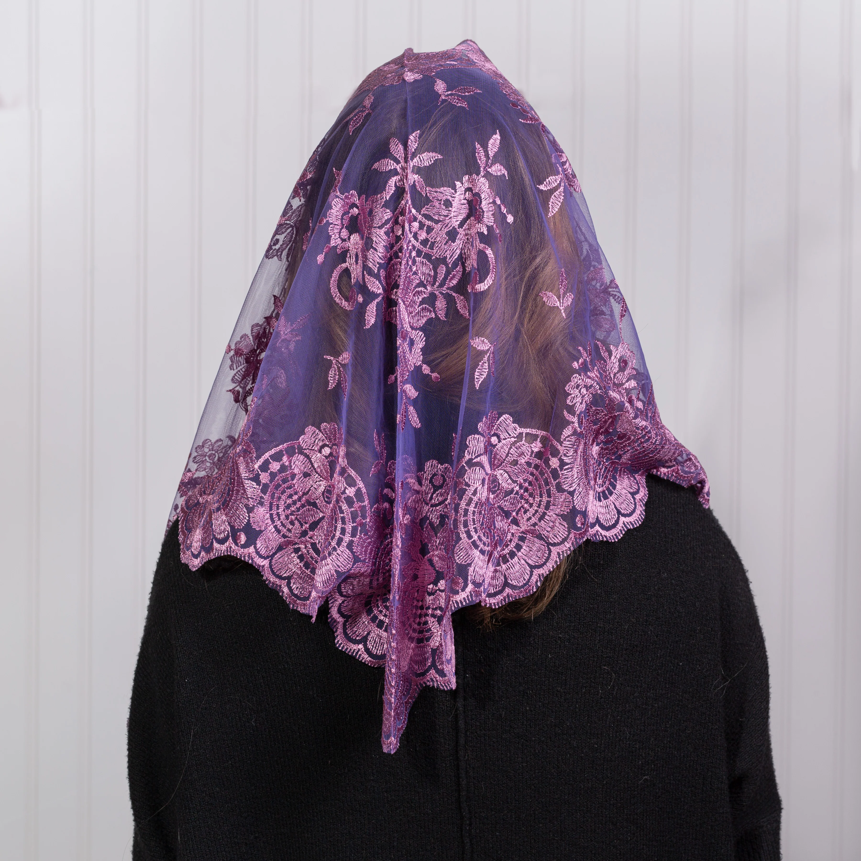 Eva Spanish Lace Chapel Veil - Multiple Colors - Image 14
