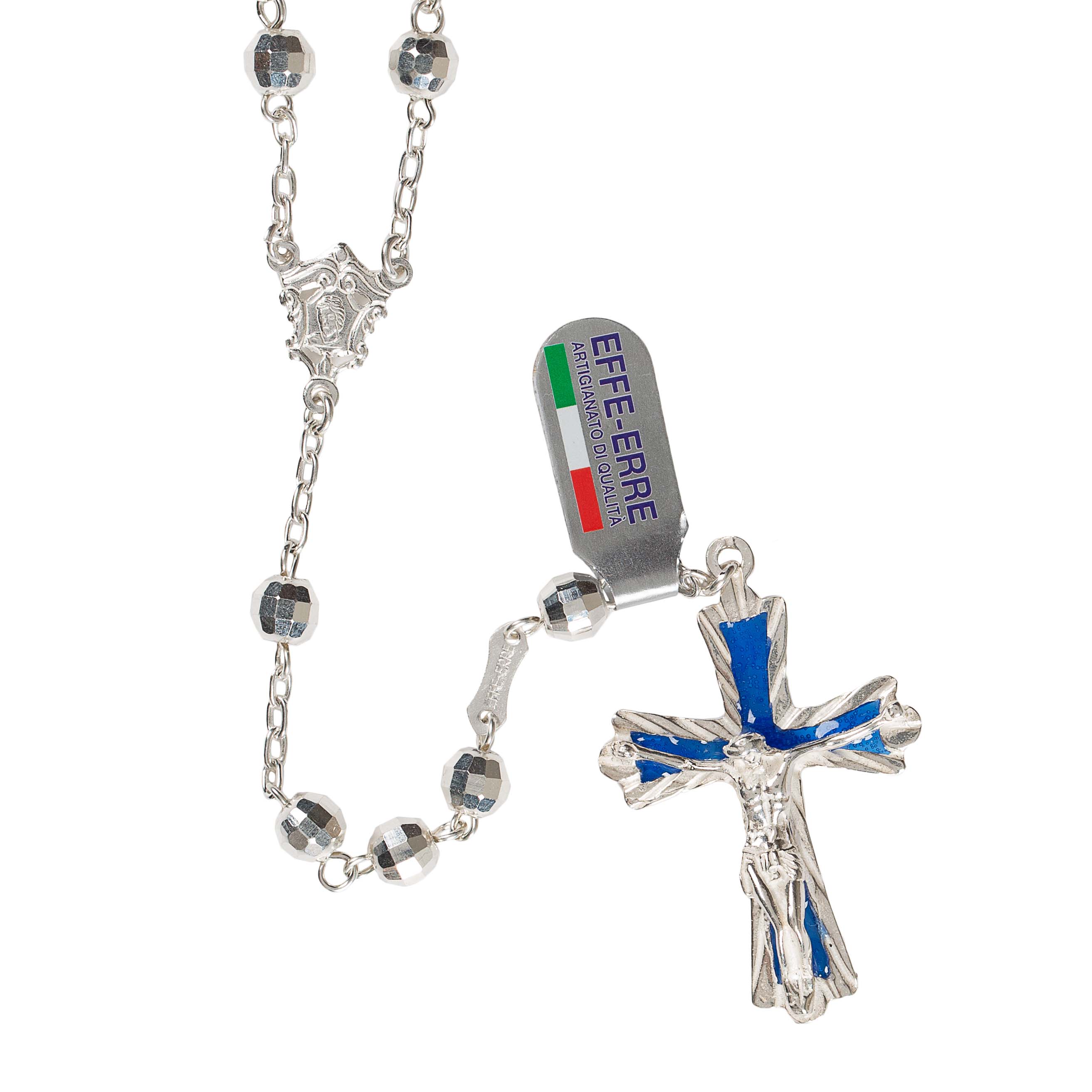 Faceted Sterling Silver Italian Rosary - Image 2