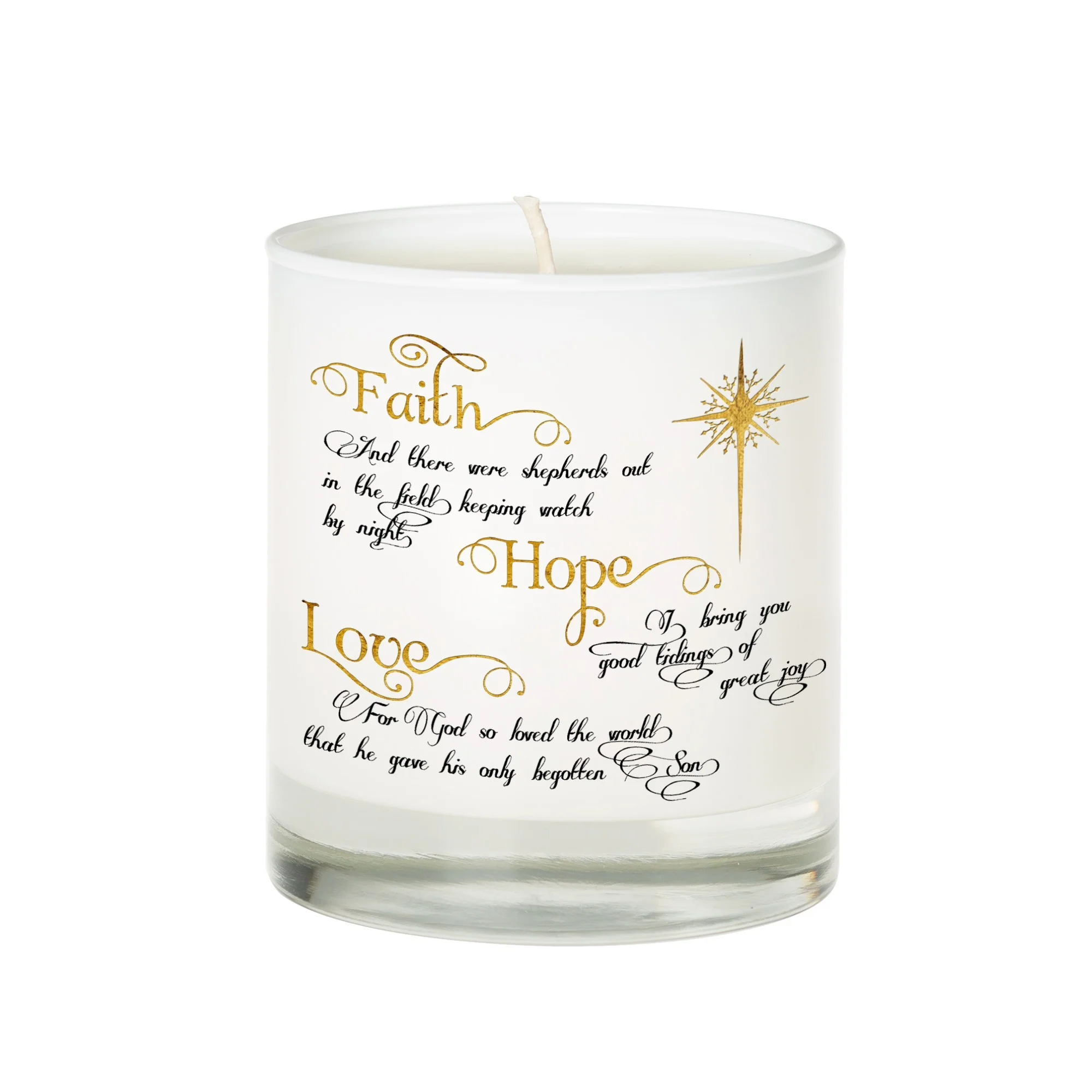 Faith Hope and Love Christmas Candle - Image 2