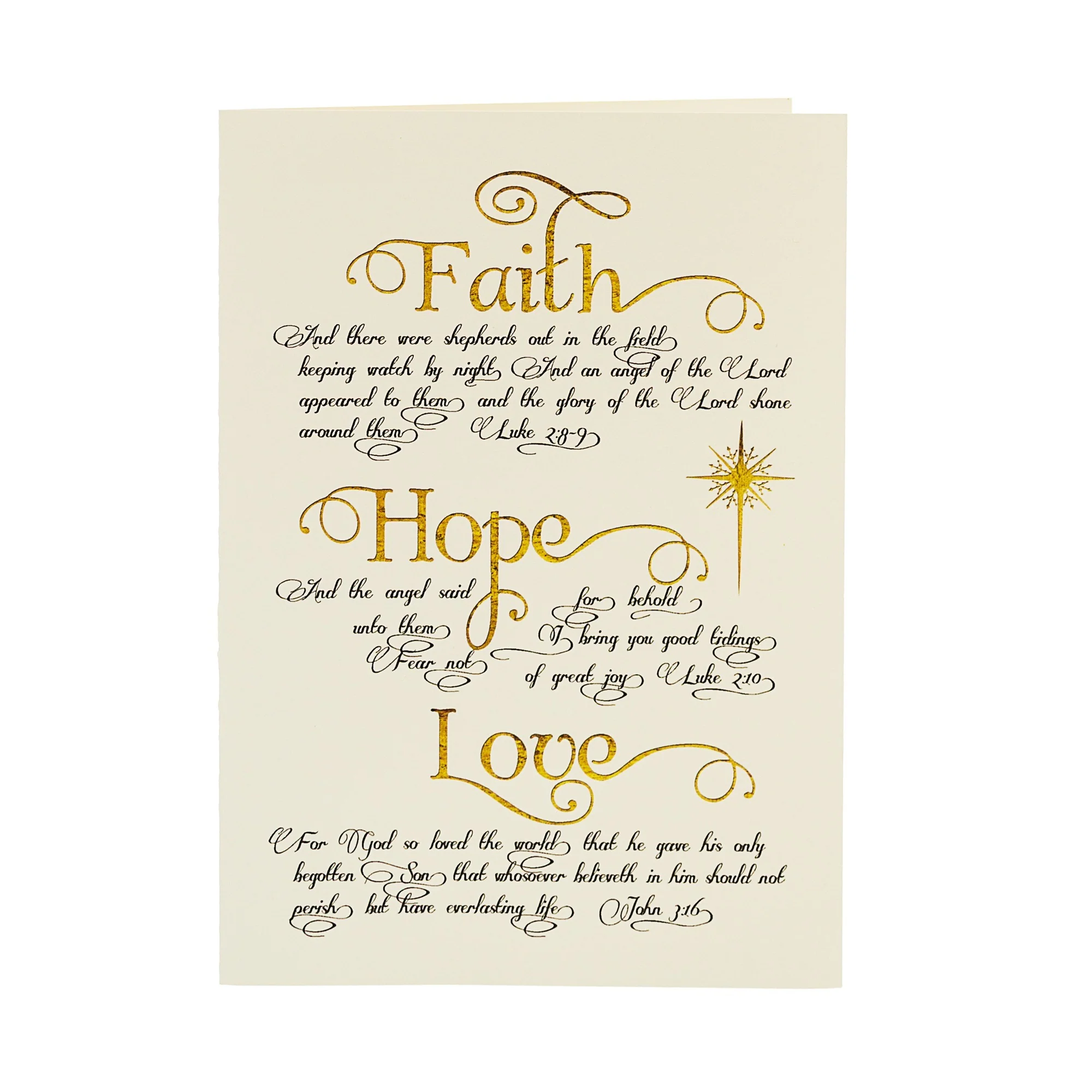 Faith Hope and Love Gold & Black Christmas Cards - Set of 20 - Image 3