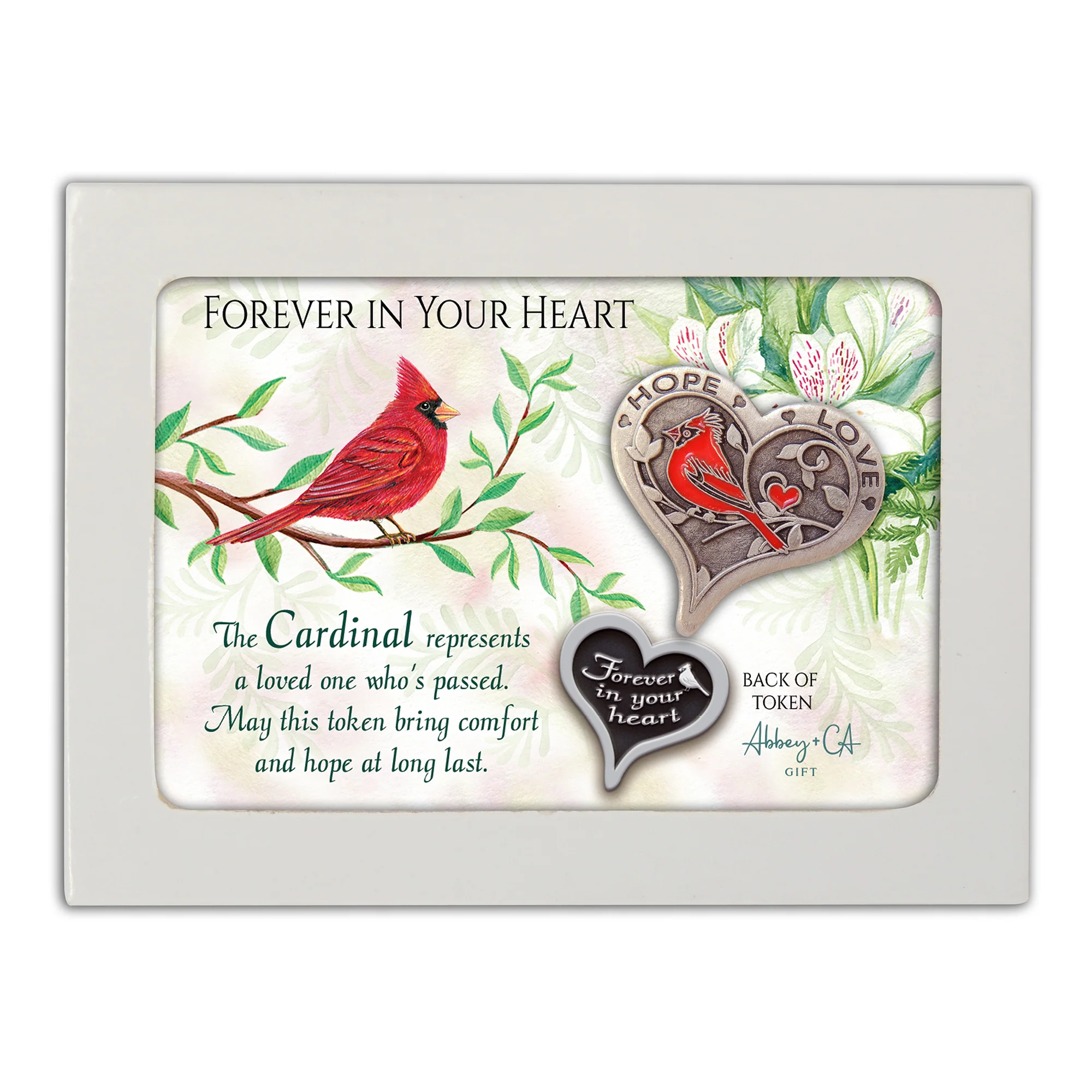 Faith Hope Love Cardinal Token - Gift Boxed