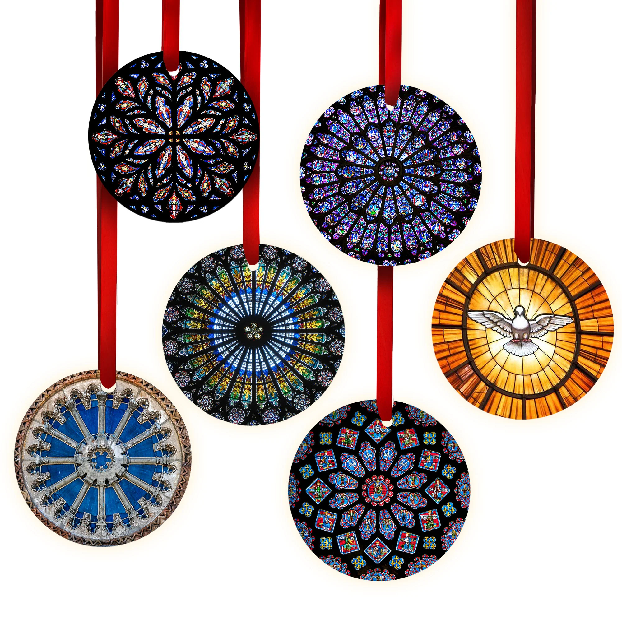 Famous Cathedrals Stained Glass Ornament Collection 1 - Set of 6 - Image 2