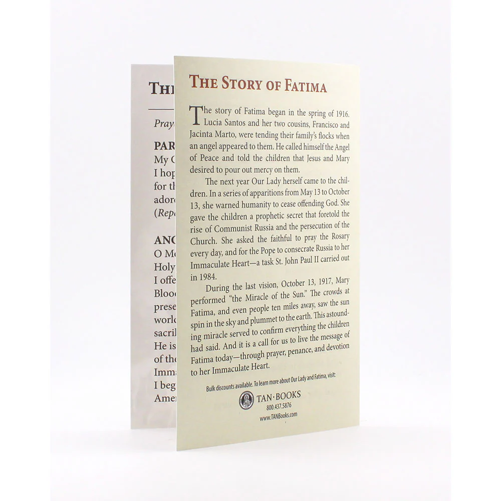 Fatima Folded Prayer Card - Pack of 25 - Image 3