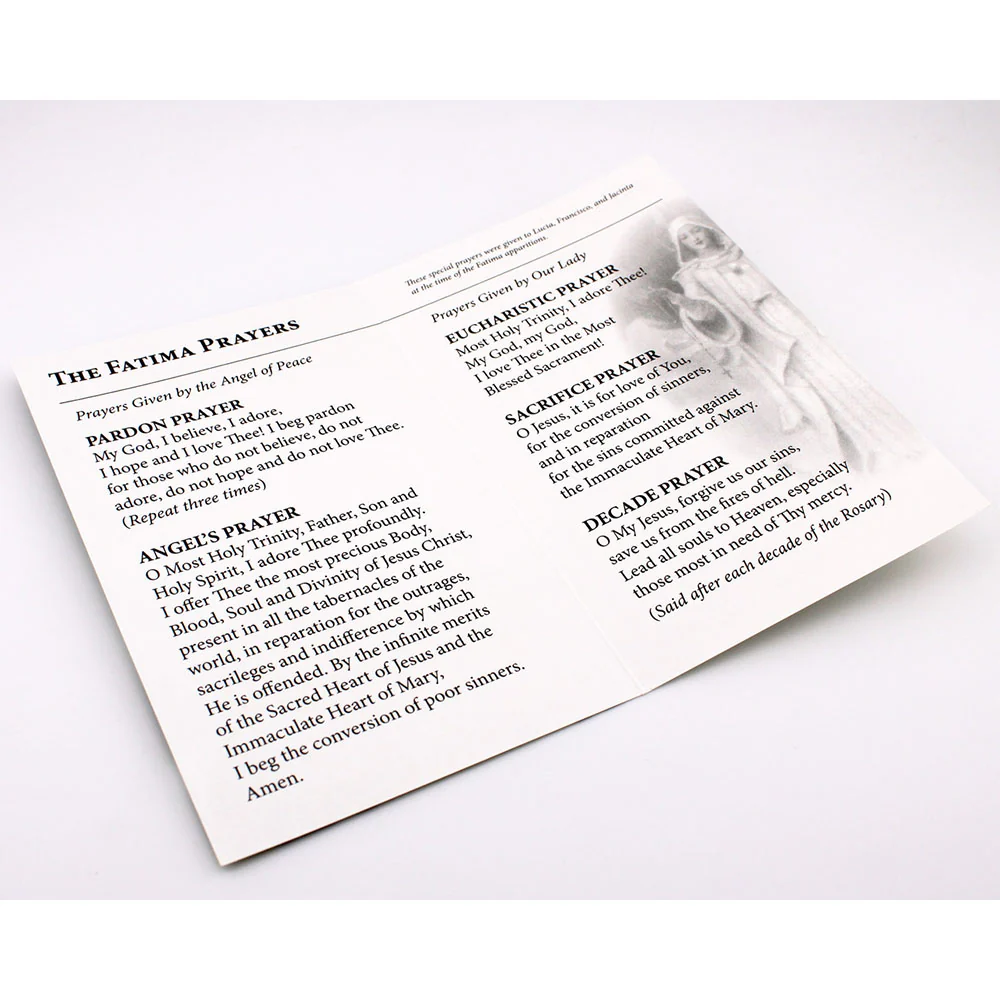 Fatima Folded Prayer Card - Pack of 25 - Image 4