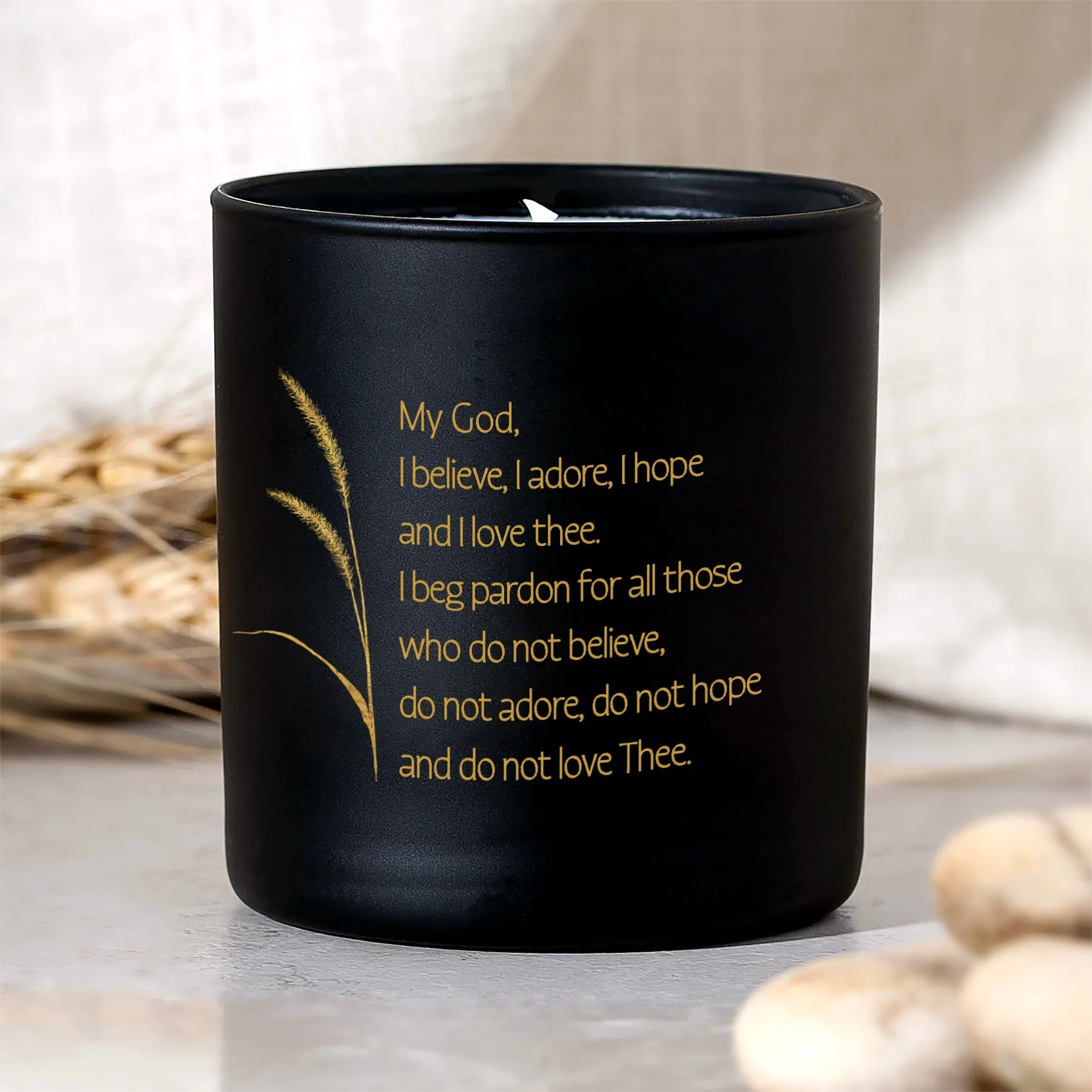 Fatima Pardon Prayer Botanical Prayer Candle