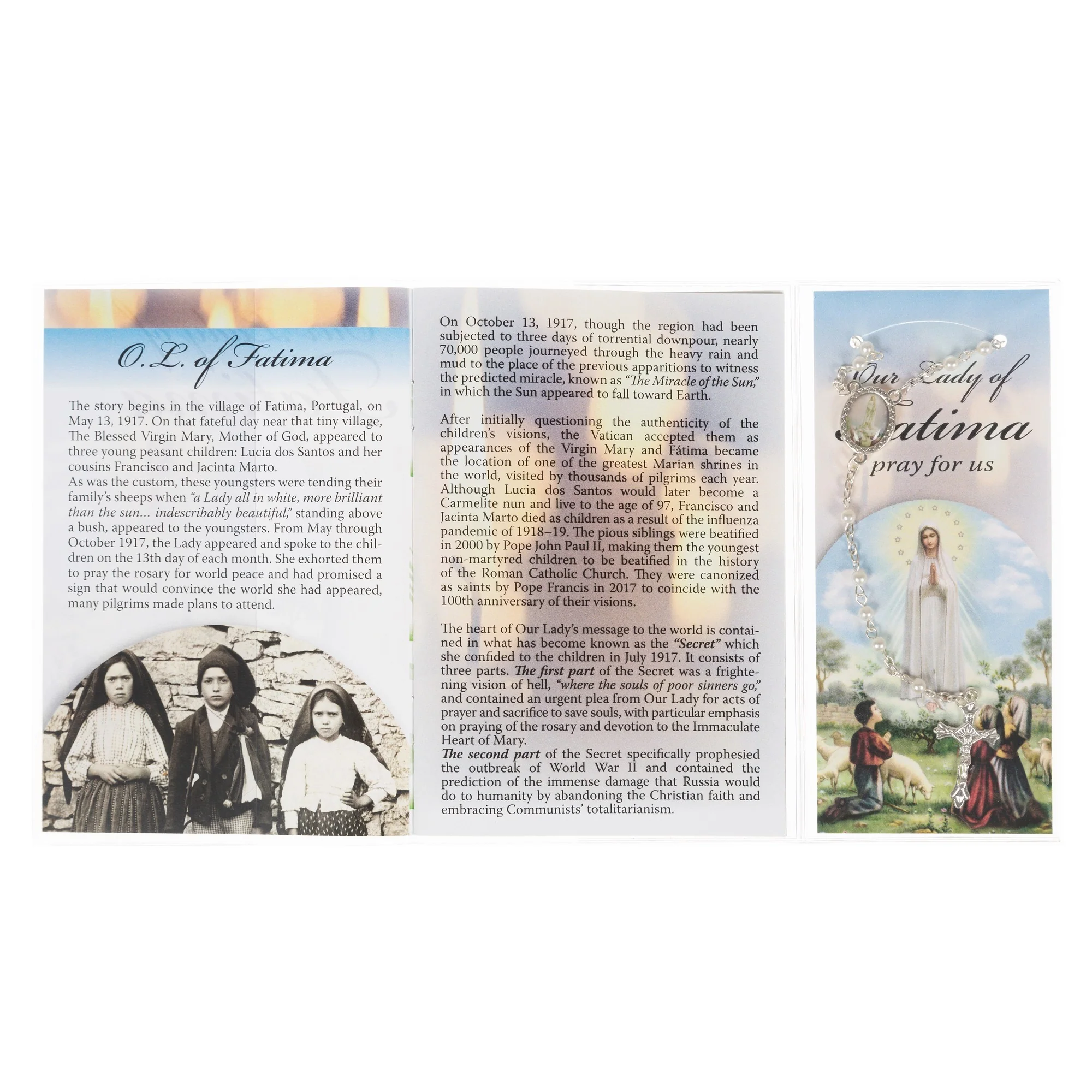 Fatima Rosary, Rosary Booklet & Bookmark Set - Image 2