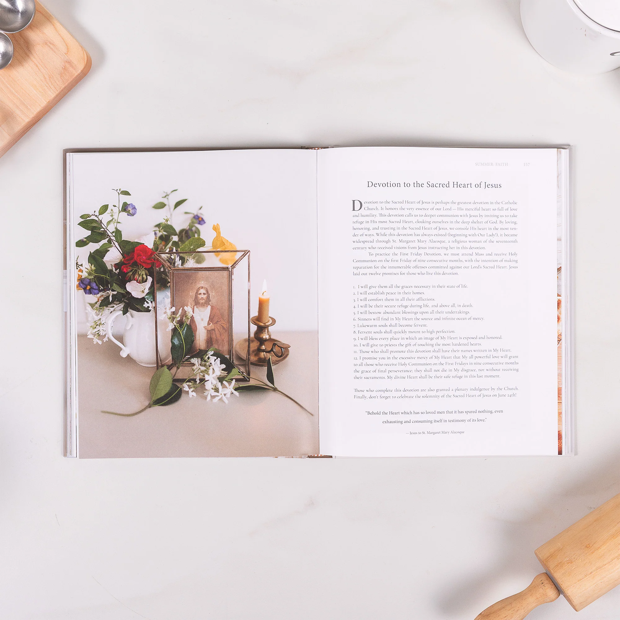 Feast, Faith, Flourish Book & Lord Lead Me Dish Towels Set - Image 4