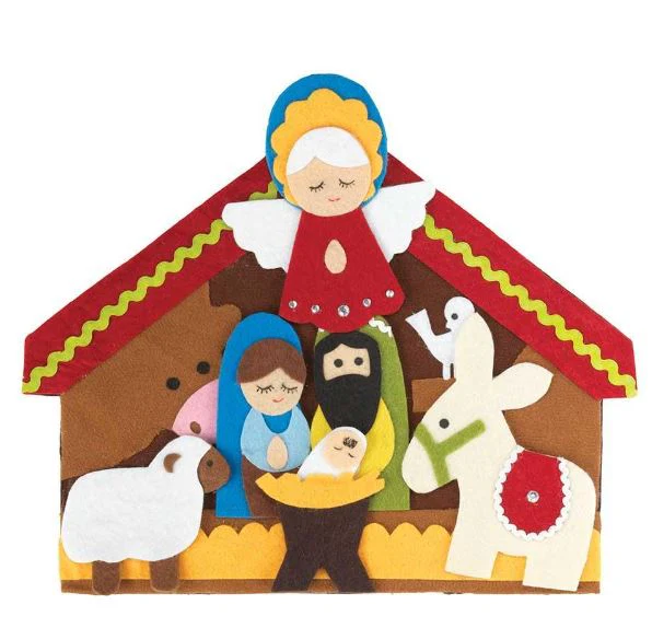 Felt Velcro Children's Nativity Set - 7 Pieces - Image 2