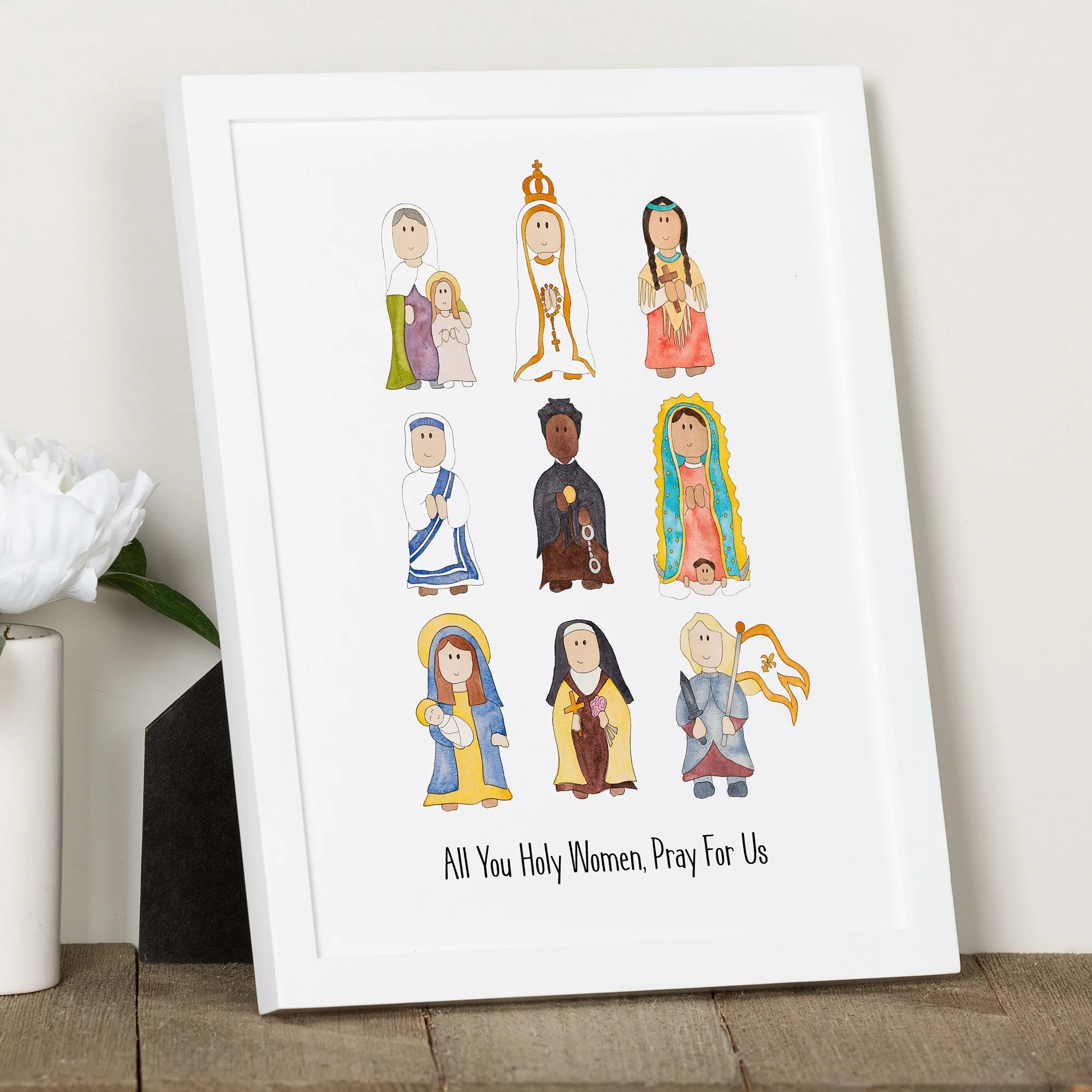 Female Jr Saints White Framed Art Print - 8x10"