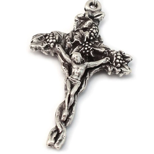 First Communion Black Crystal Vine & Branches Rosary - Image 3