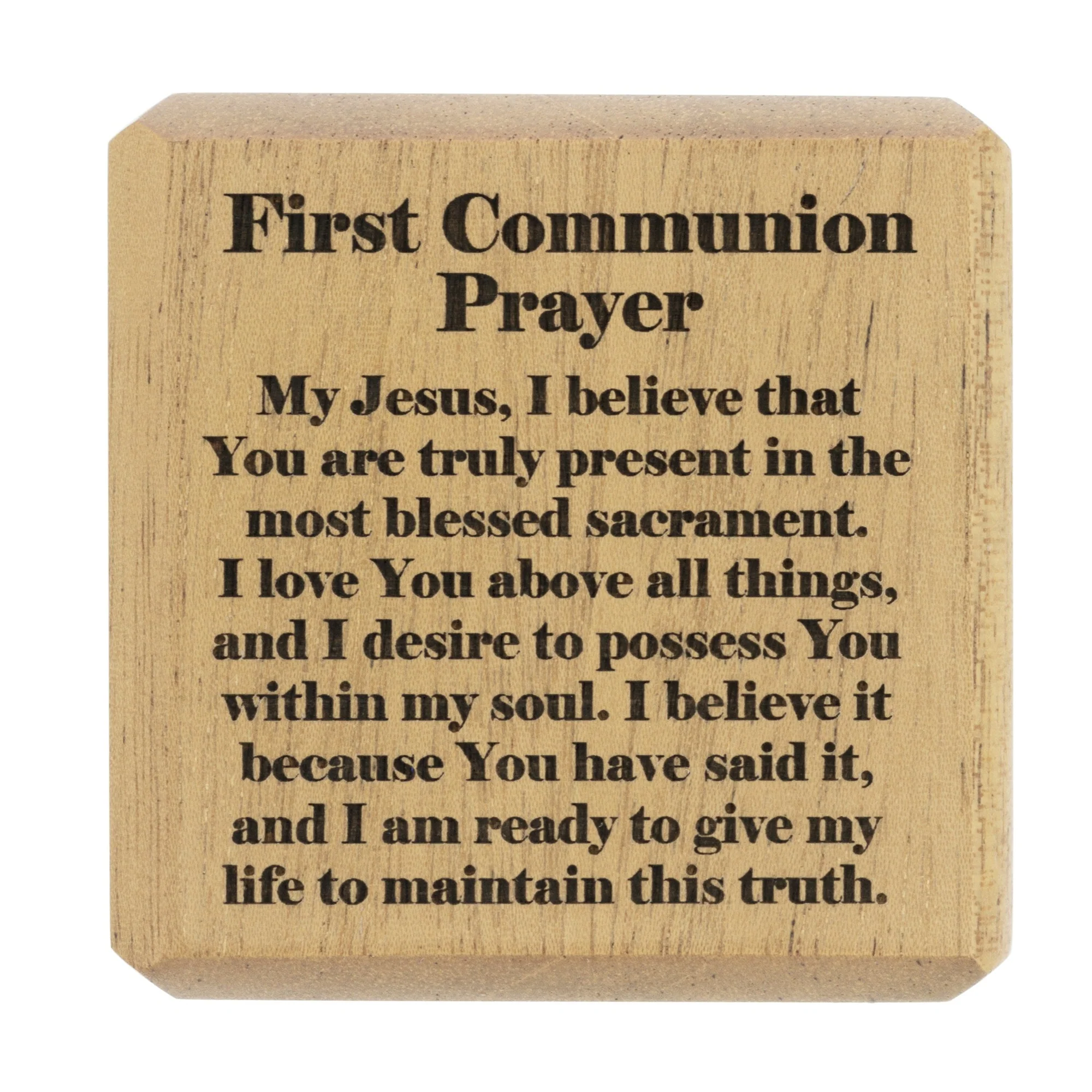 First Communion Wooden Prayer Cube - Image 2