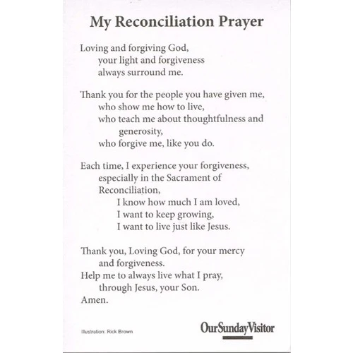 First Reconciliation Student Prayer Card -Pkg of 10 - Image 2
